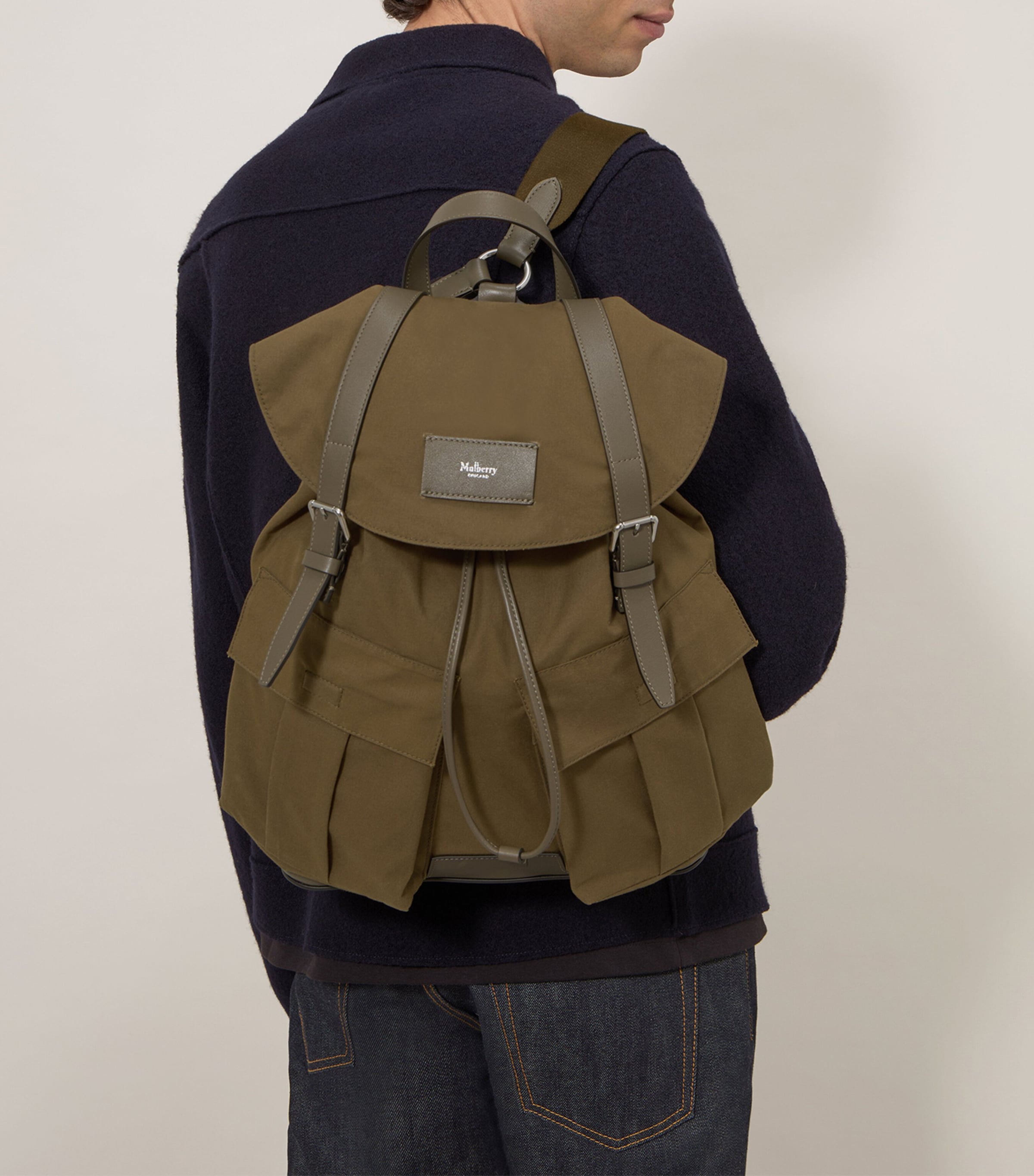 Waxed Cotton Heritage Backpack DARK MOSS Image 2