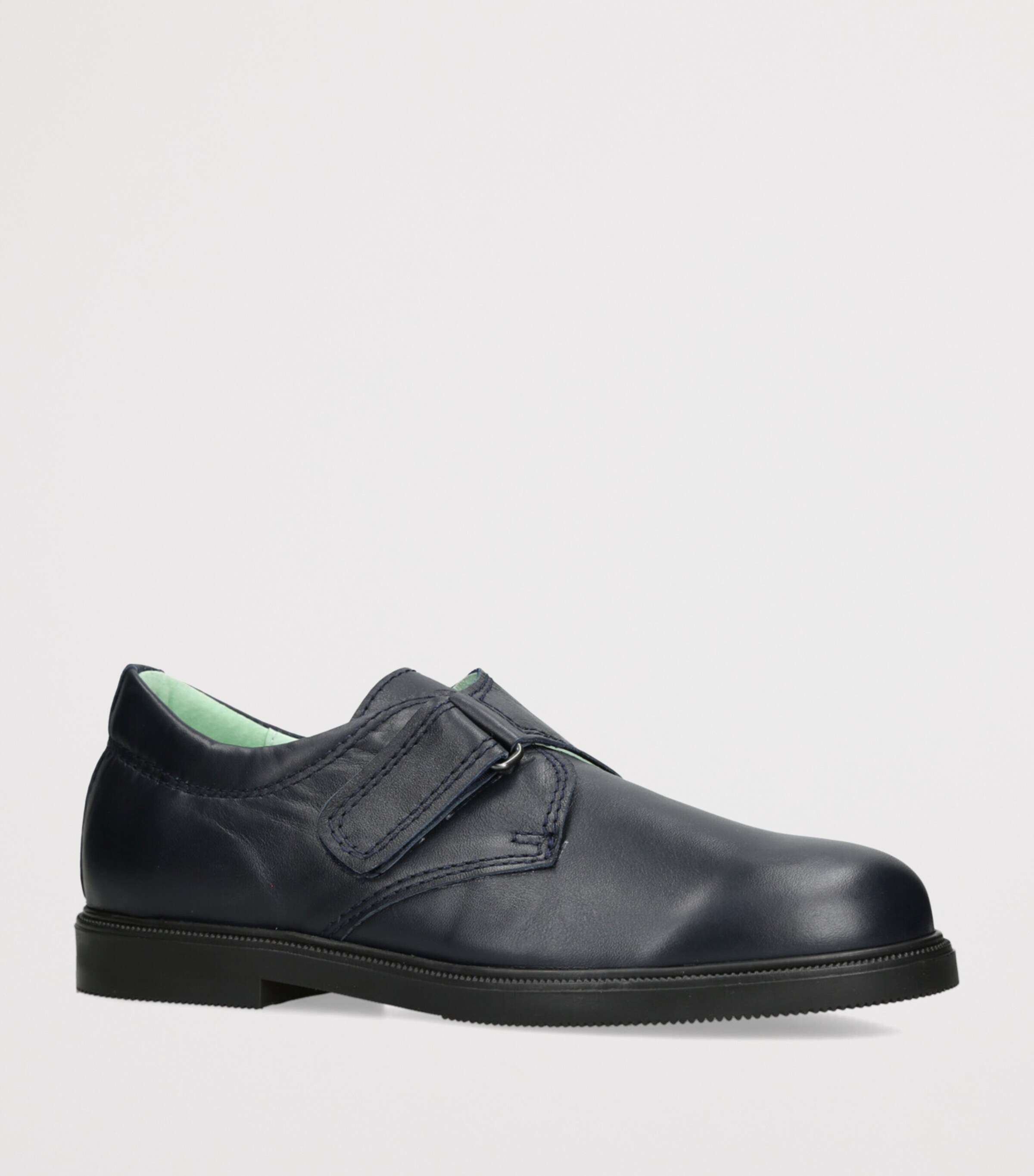 papouelli Leather Fergus Shoes Navy Image 3