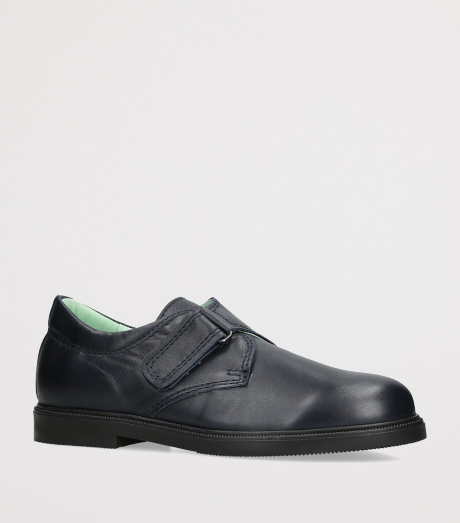 papouelli Leather Fergus Shoes Navy Image 3