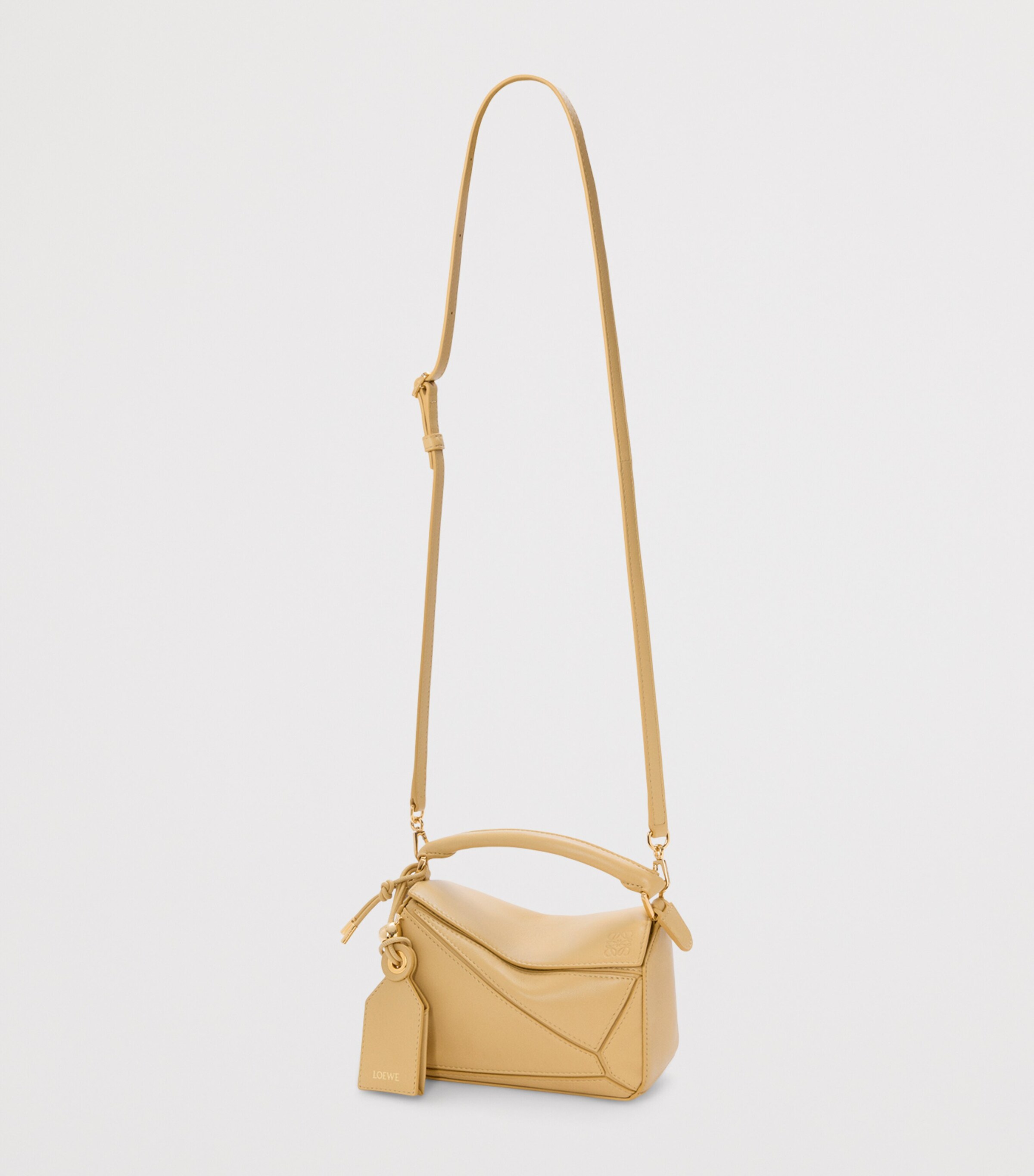 Mini Leather Featherlight Puzzle Top-Handle Bag DARK BUTTER Image 9