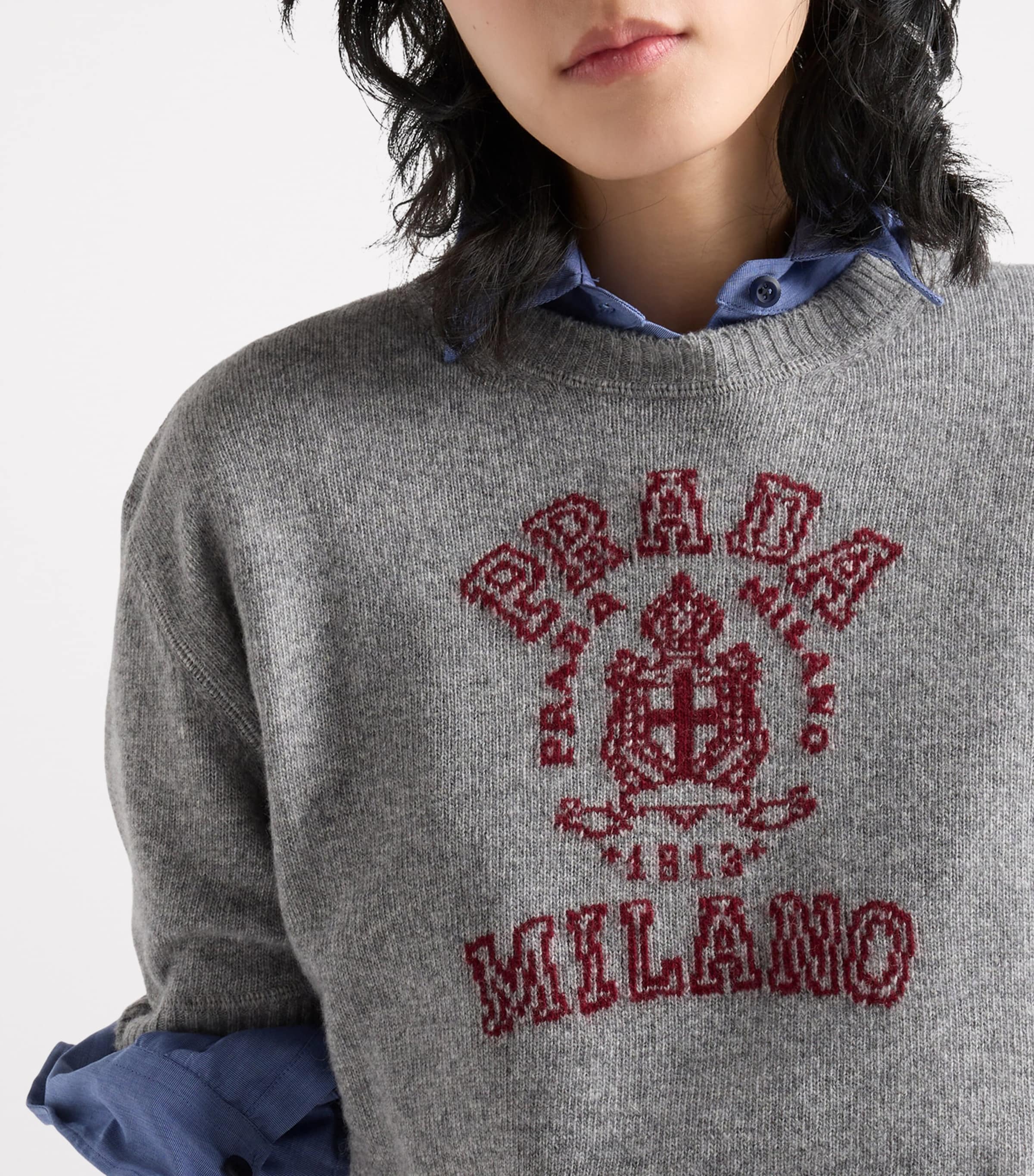 Wool-Cashmere Logo Sweater F0ETA Image 4