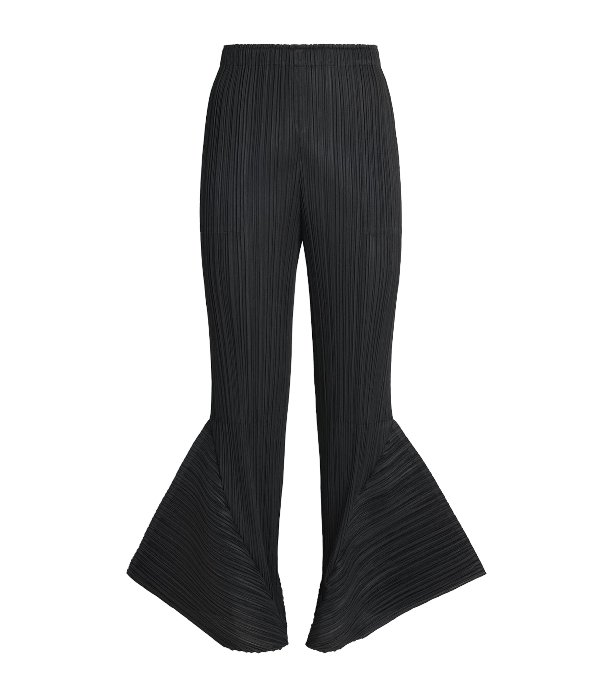 Pleats Please Issey Miyake Womens Skyline Wide-Leg Trousers Black Image 1