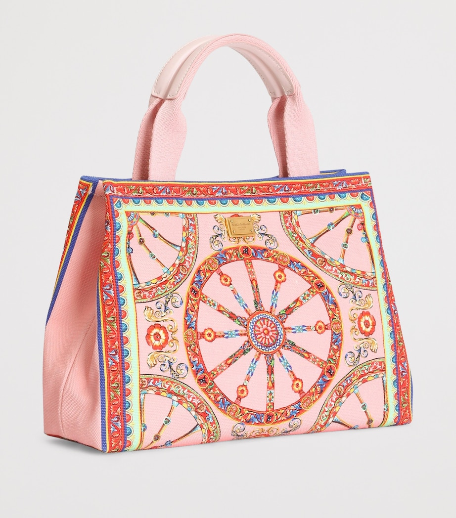 Dolce&Gabbana Kids Canvas Carretto Print Tote Bag Carretto Fld Image 2