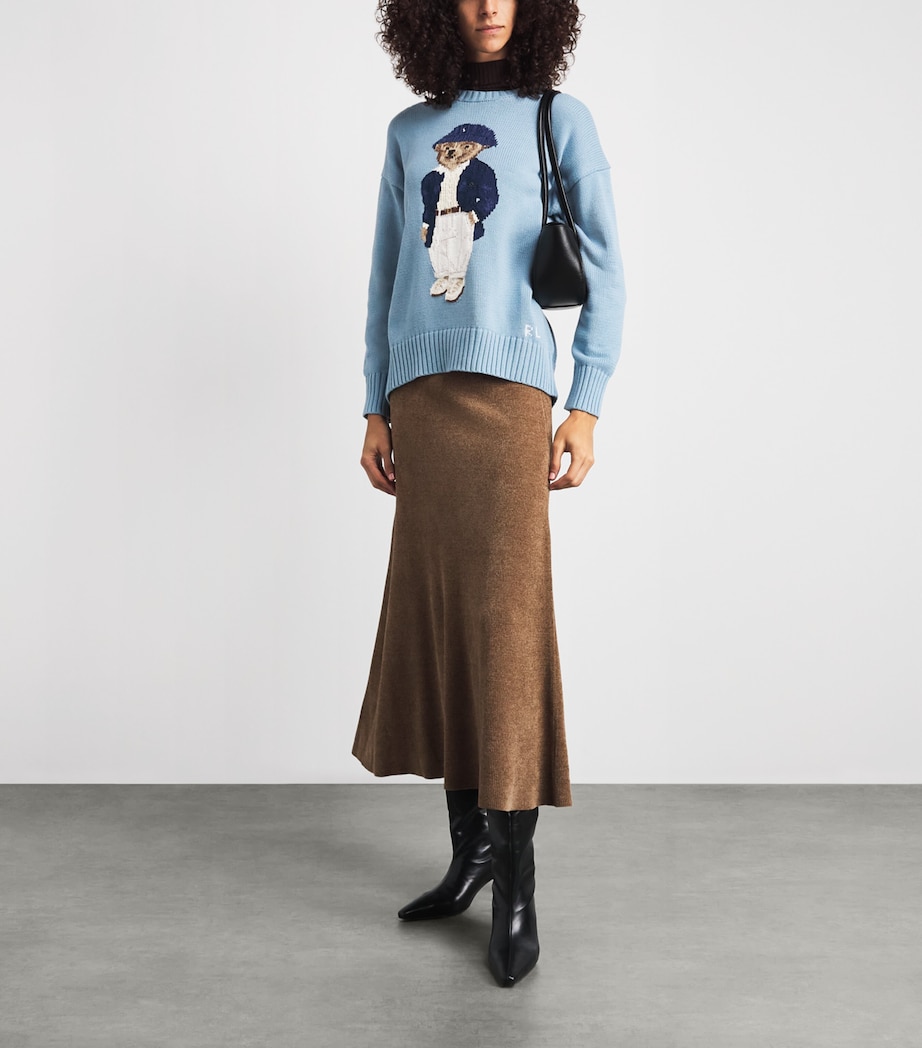 Polo Ralph Lauren Womens Cotton Polo Bear Sweater Blue Note Image 2
