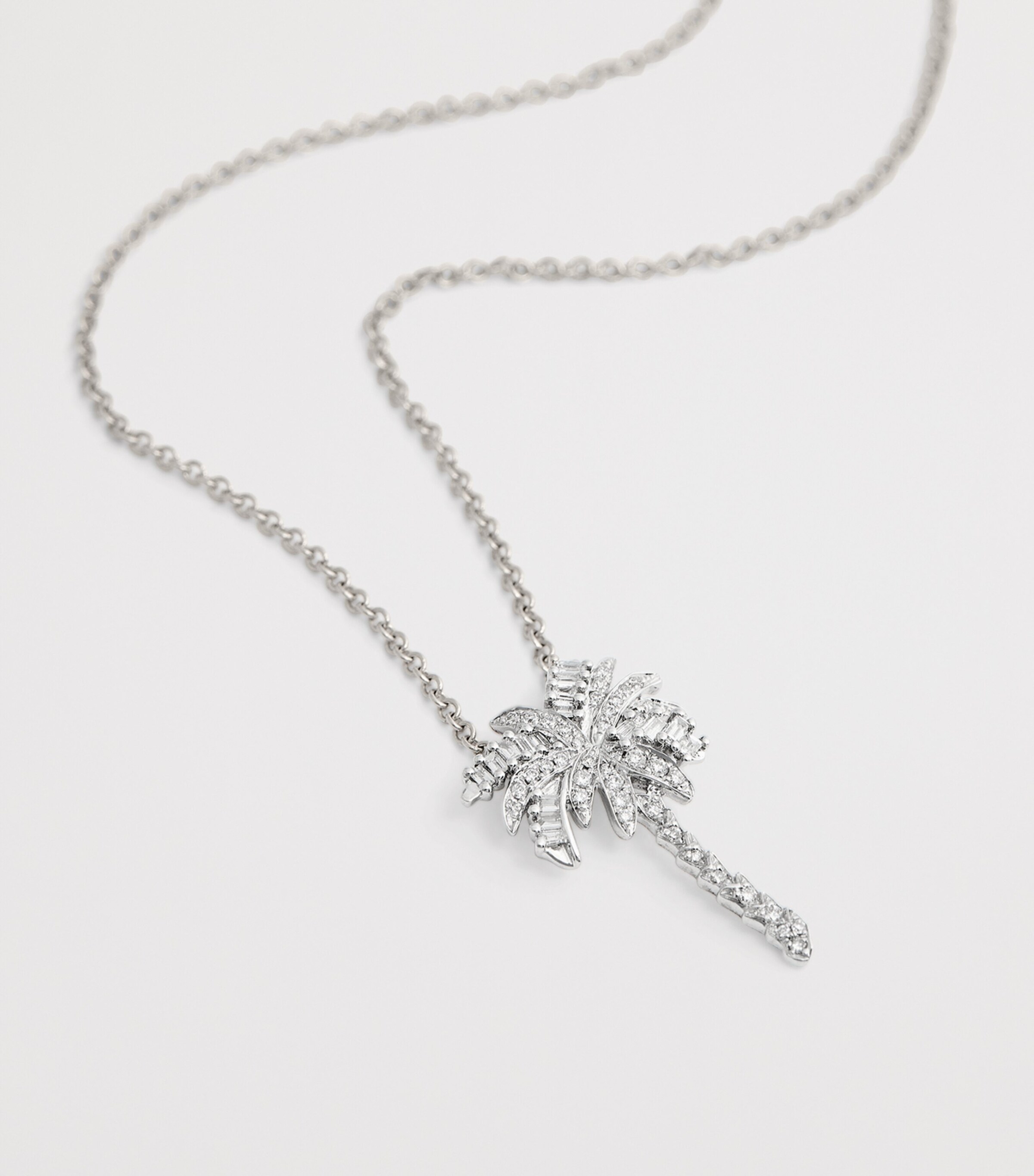 Anita Ko Small White Gold and Diamond Palm Tree Pendant Necklace White Gold Image 4