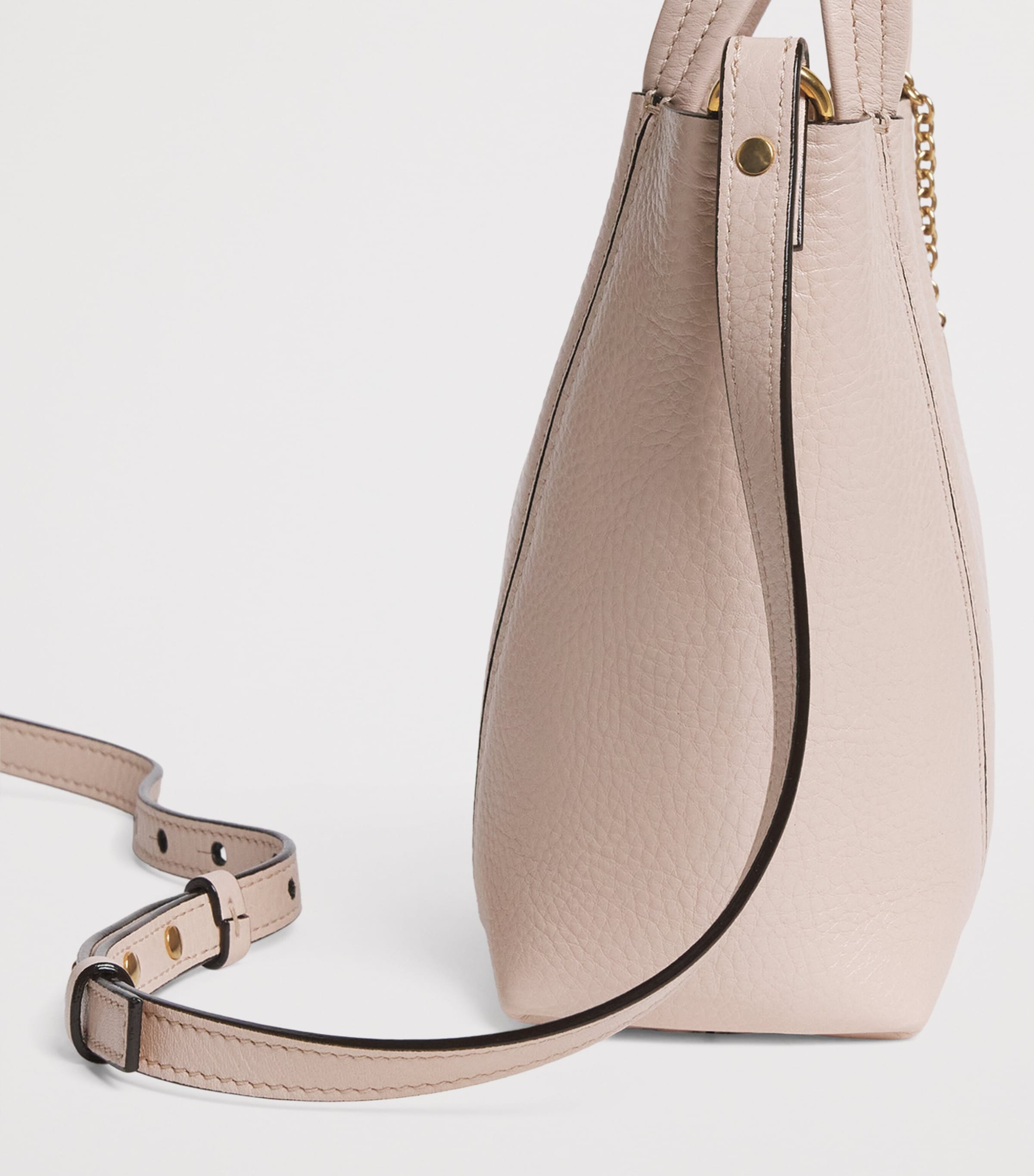 Small Leather Spin Tote Bag CEMENT PINK Image 4