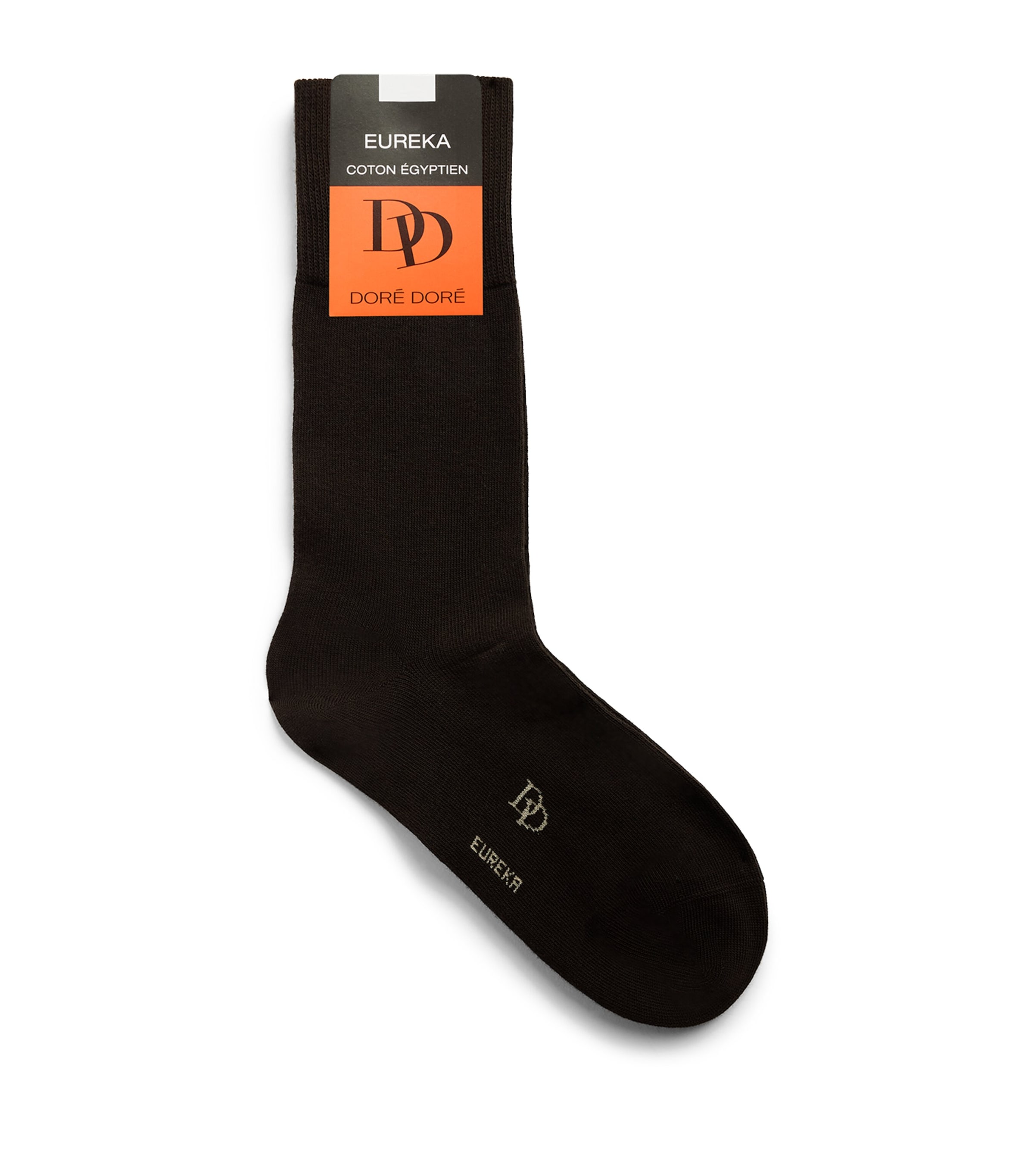 Doré Doré Mens Egyptian Cotton-Blend Eureka Socks Chocolat Image 1