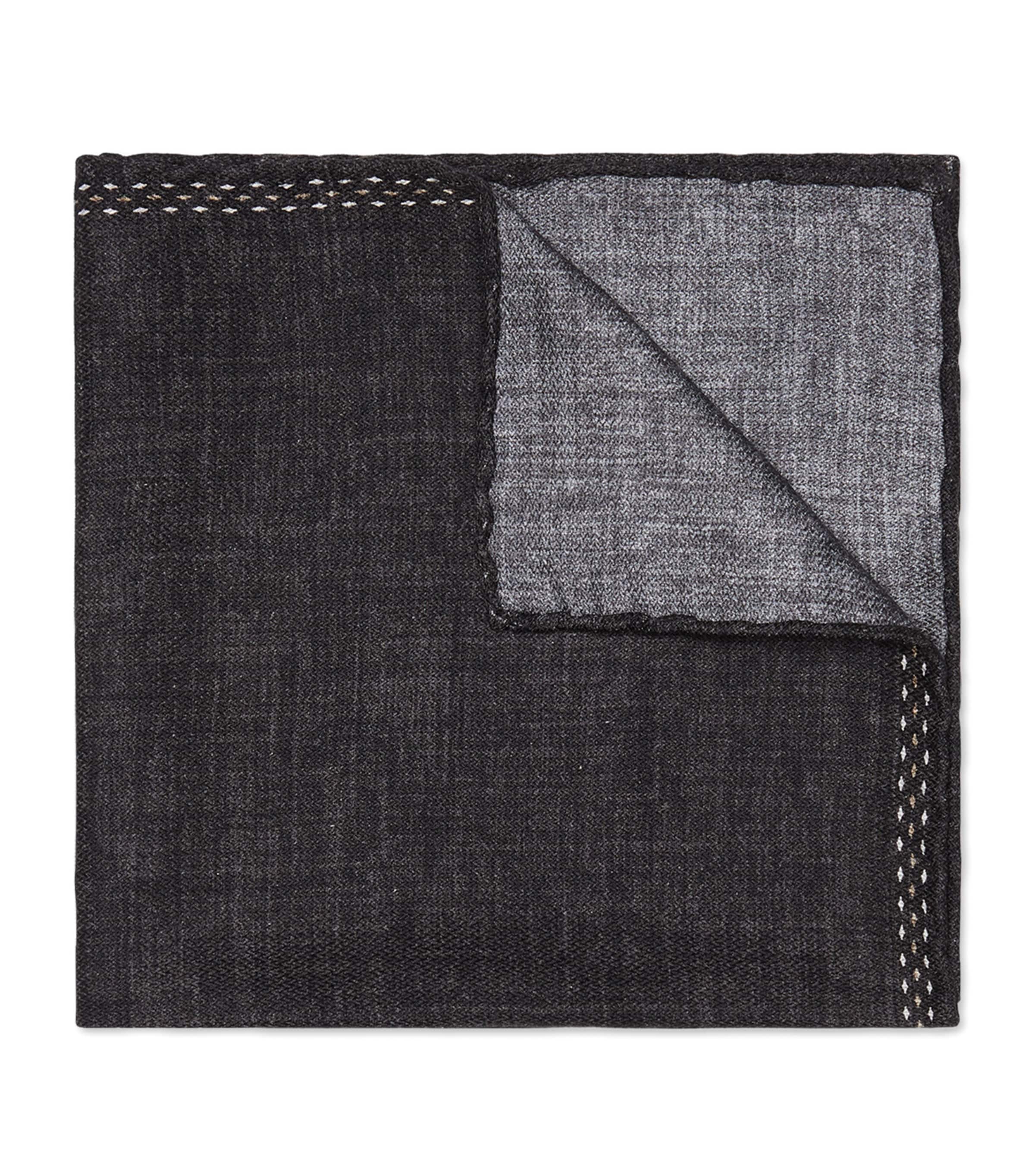 Brunello Cucinelli Silk Pocket Square In Black