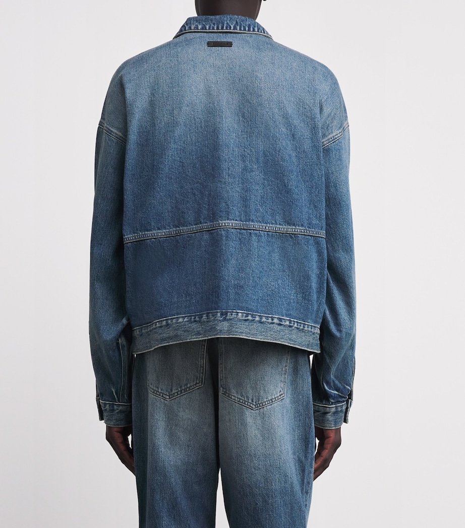 Denim Zip-Up Jacket CLASSIC BLUE Image 4
