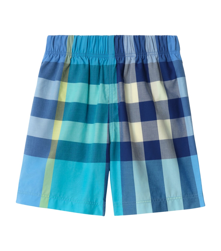 Burberry Kids Cotton Check Shorts (3-12 Years) Bright Turquoise Chk Image 1