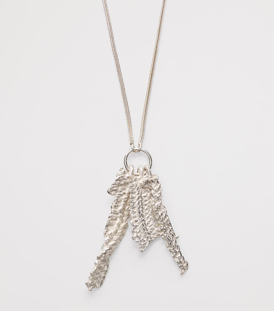 Sterling Silver Knit Necklace FROSTED WHITE SILVER Image 2