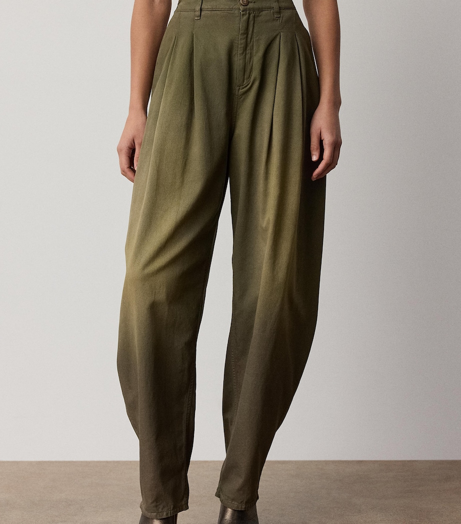 Ralph Lauren Collection Denim Ellen Barrel Chinos Bronze Emerald Image 2