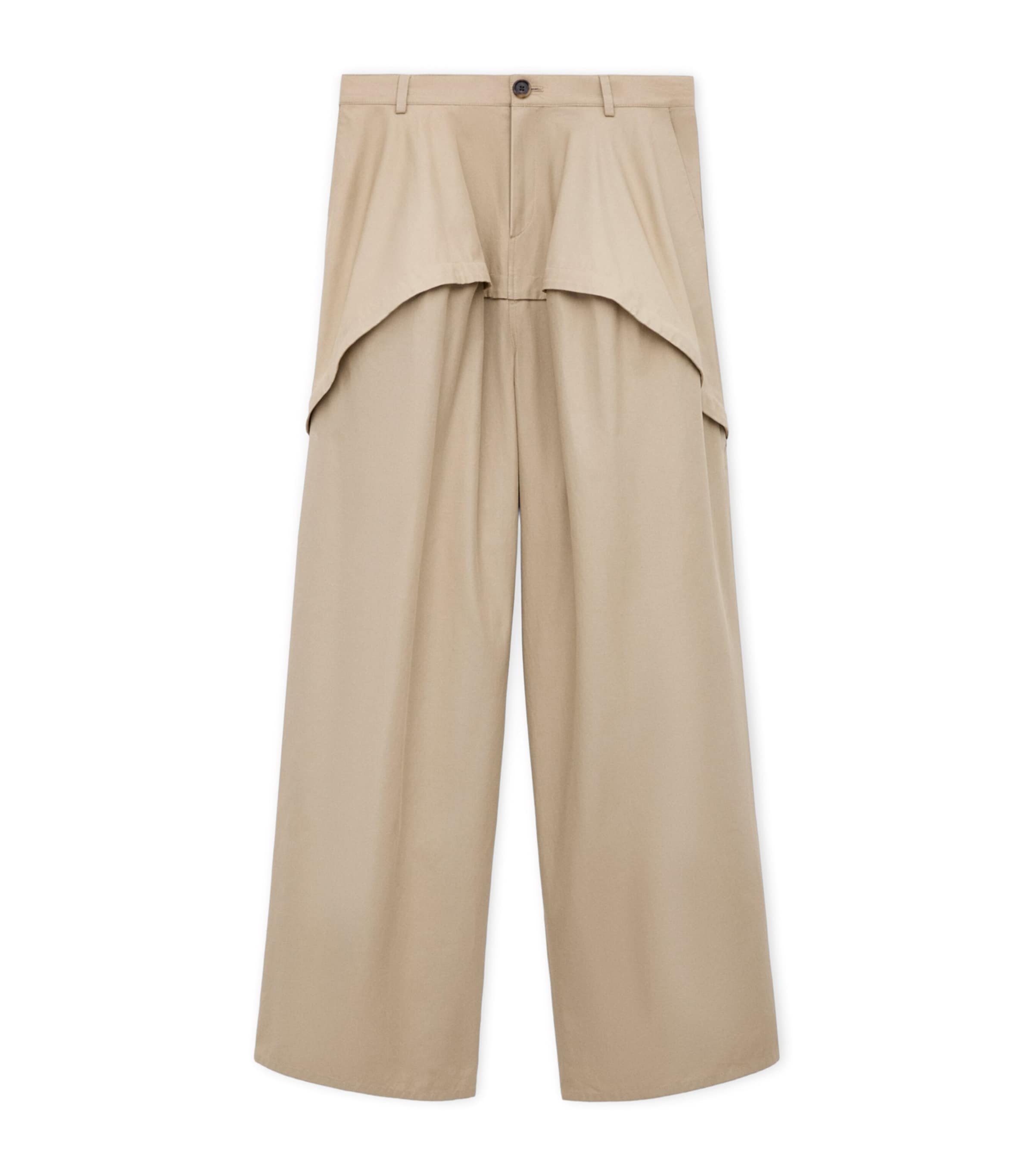 LOEWE Womens x Paula's Ibiza Cotton Panelled Trousers Beige Image 1
