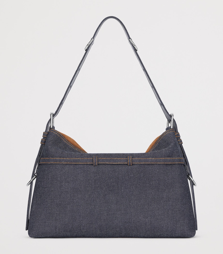 Givenchy Womens Medium Denim Voyou Shoulder Bag Indigo Blue Image 4