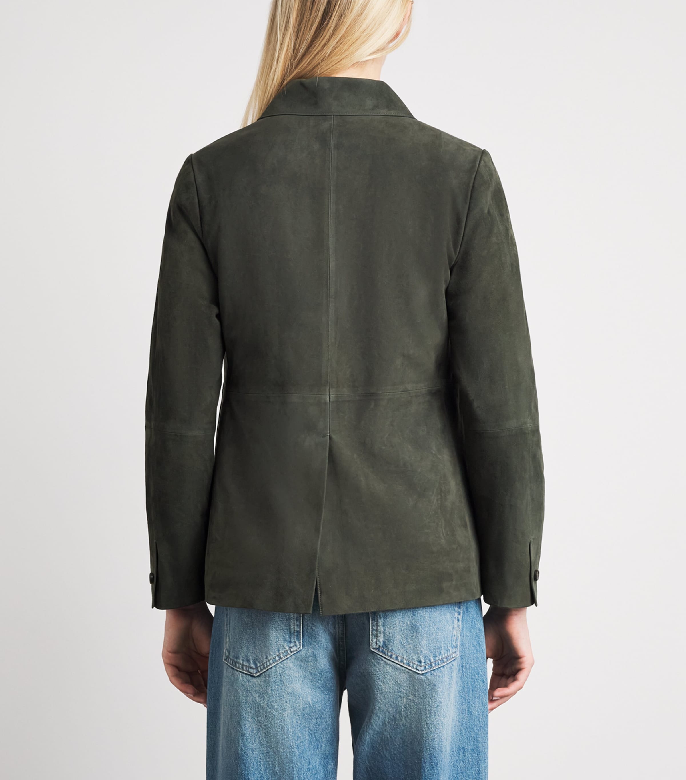 Vince Womens Suede Barn Jacket Dk Thyme Image 5