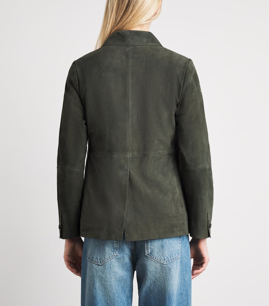 Vince Womens Suede Barn Jacket Dk Thyme Image 5