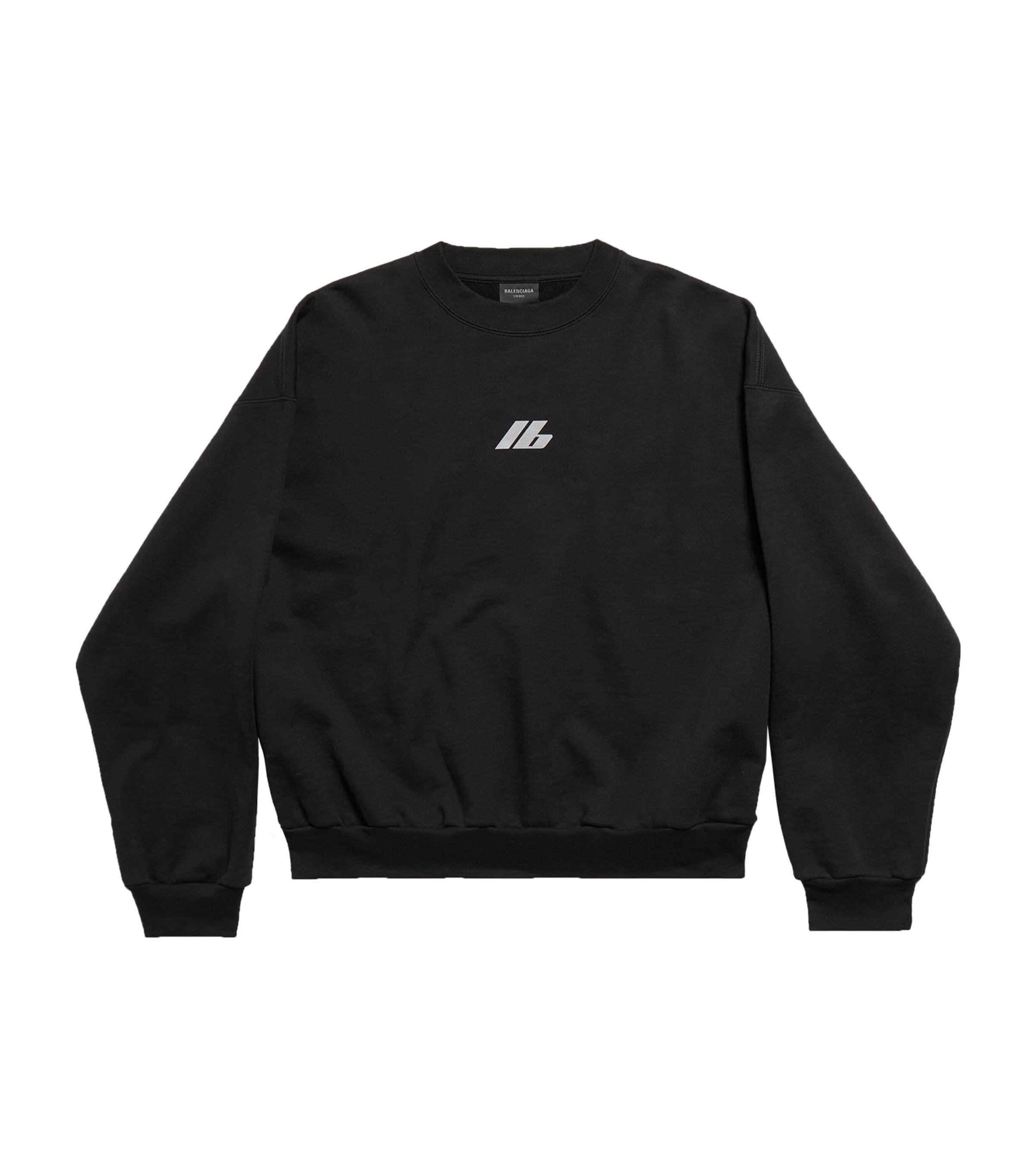 Balenciaga Cotton Logo Sweater In Black