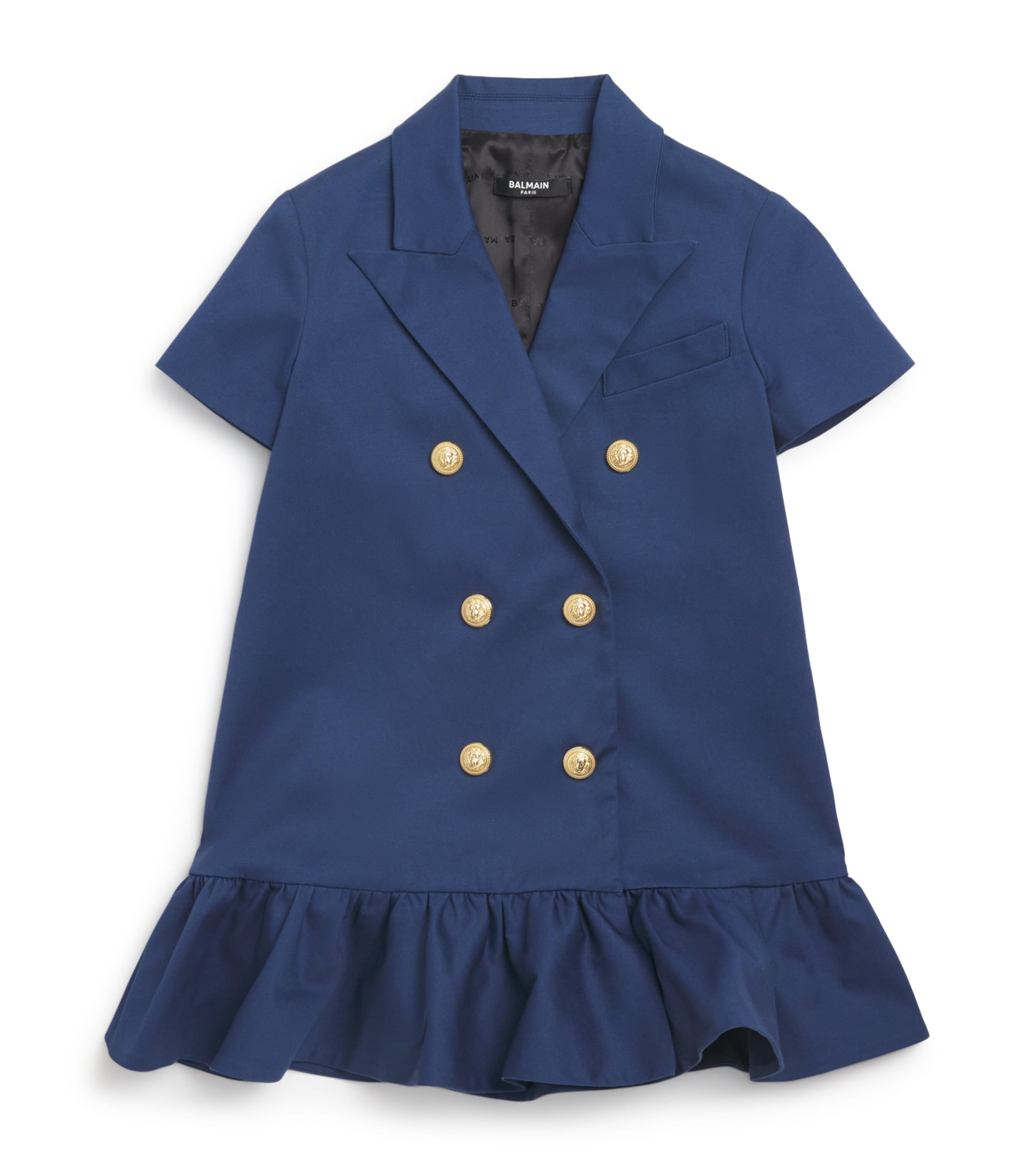 Stretch-Cotton Tailored Dress (4-14 Years) 620 BLUE Image 1