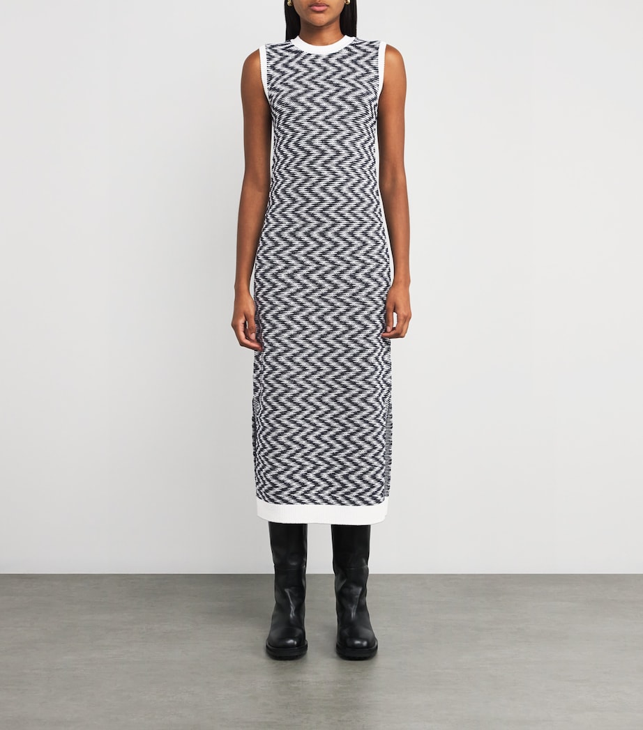 Knitted Olivia Midi Dress CLOUD/NAVY Image 3