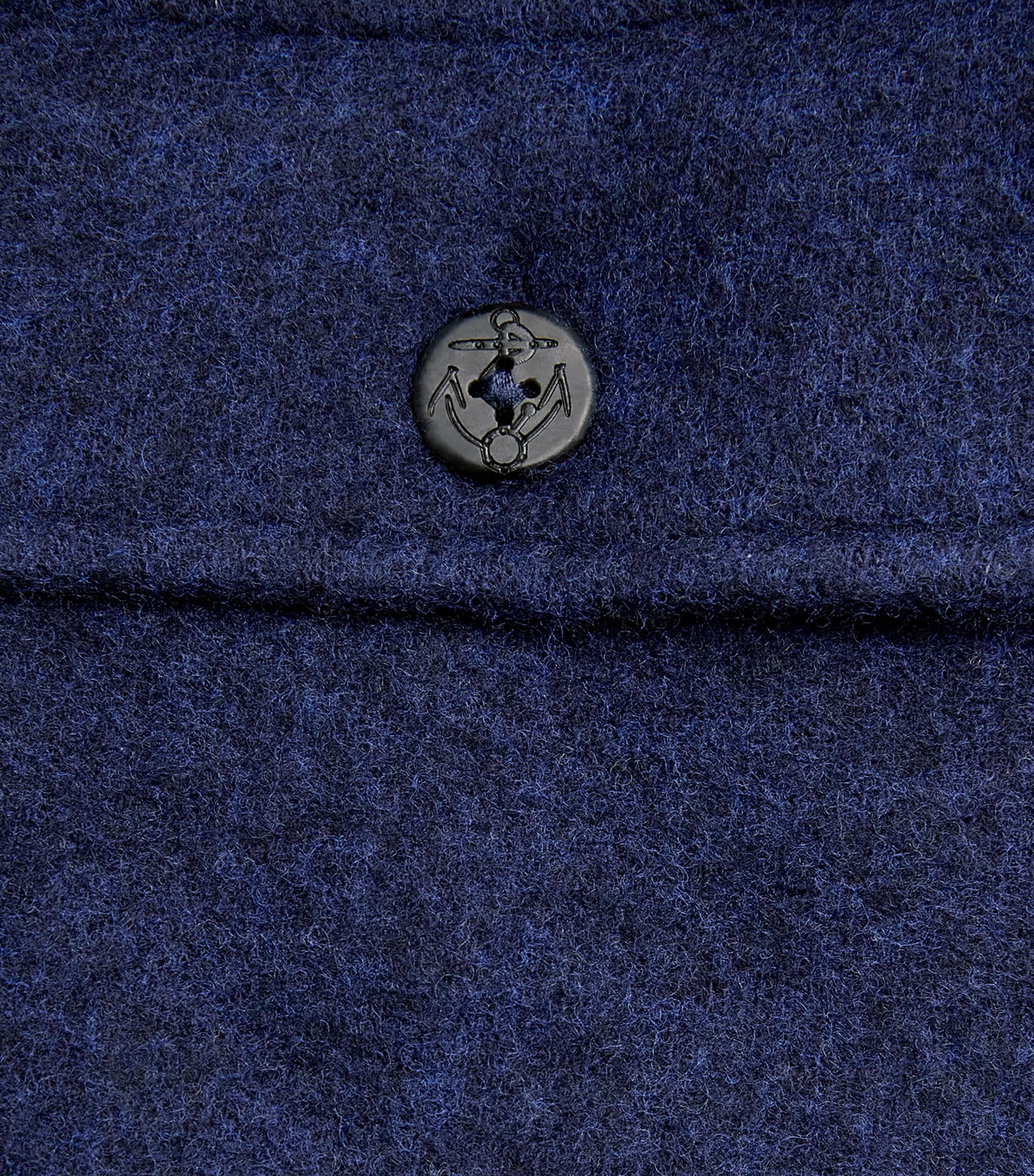 Wool-Blend Felt Overshirt NAVY Image 5