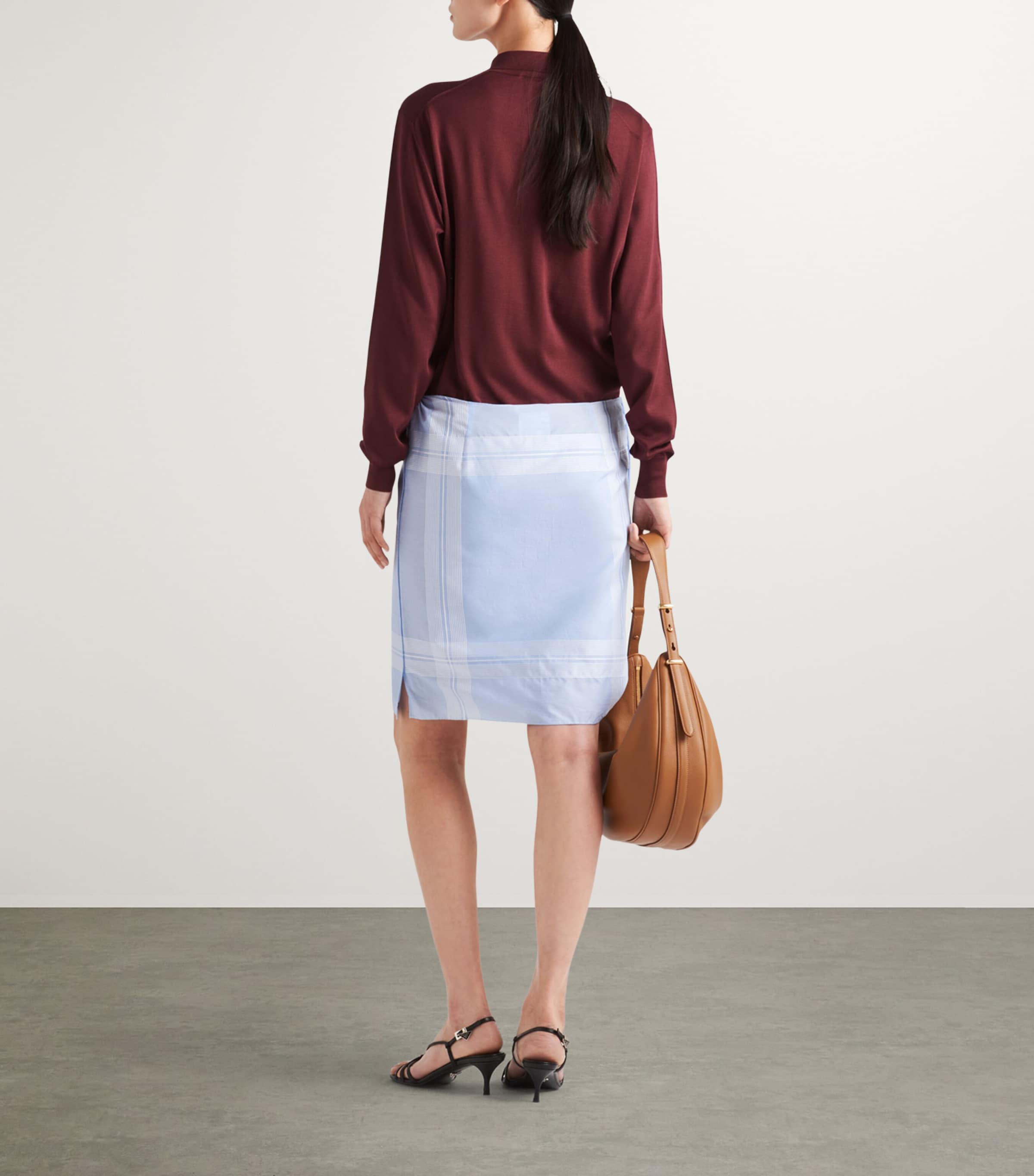 Prada Womens Silk Long-Sleeve Polo Shirt Image 4