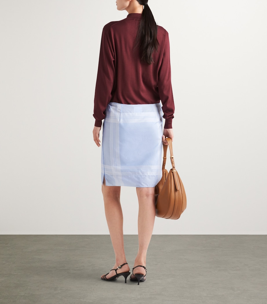 Prada Womens Silk Long-Sleeve Polo Shirt Image 4