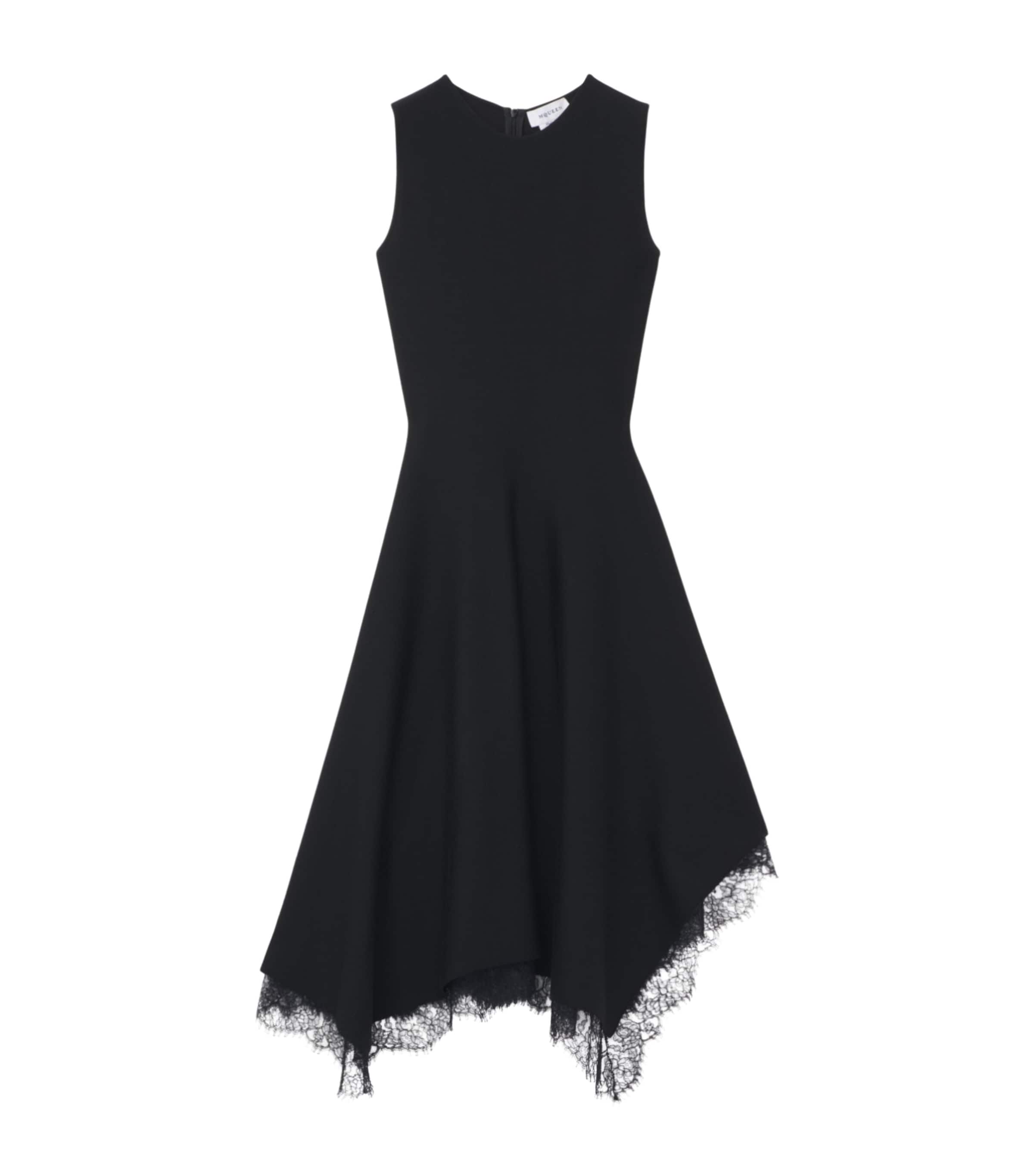 McQueen Womens Lace-Hem Sleeveless Midi Dress Image 1