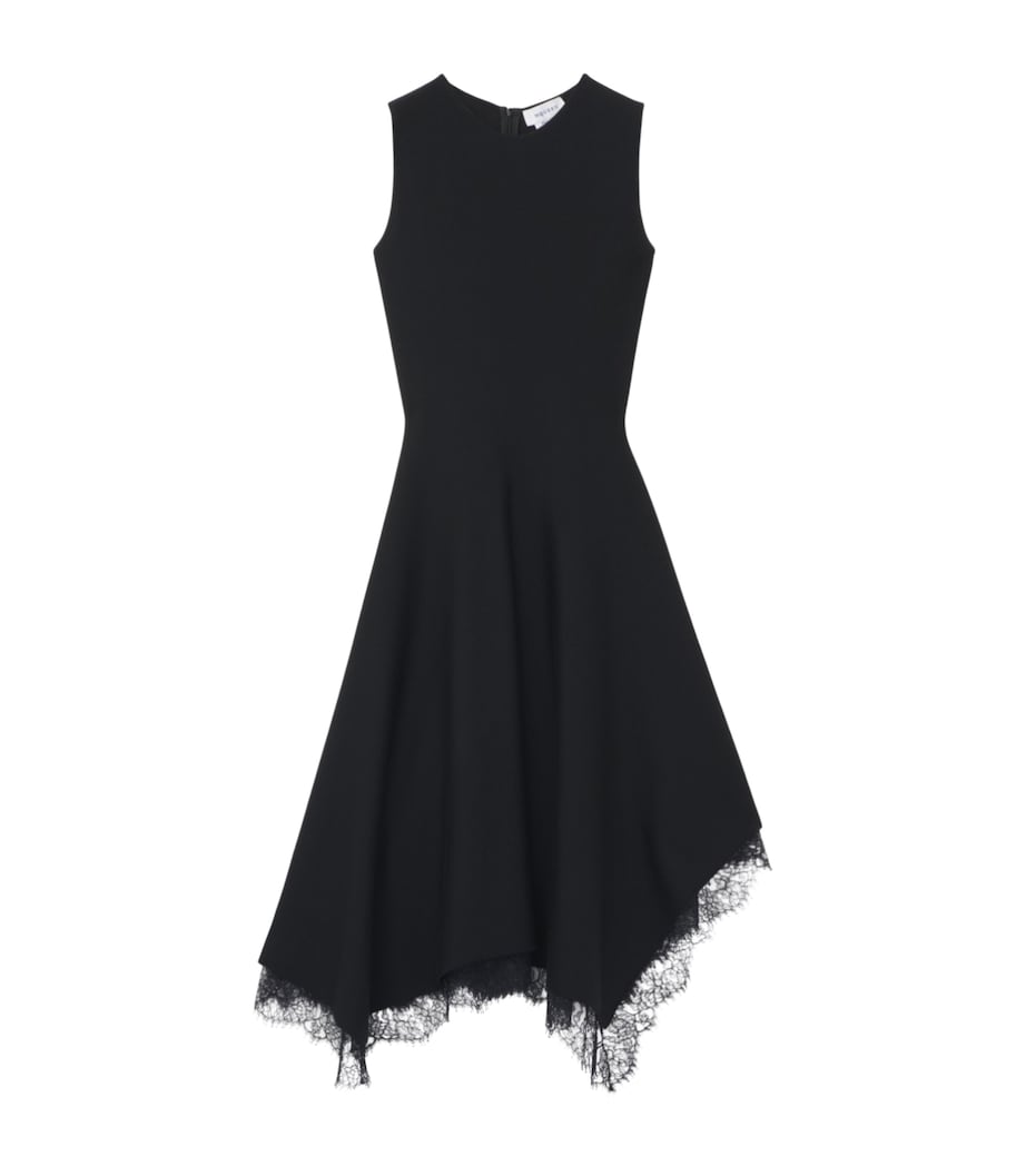 McQueen Womens Lace-Hem Sleeveless Midi Dress Image 1
