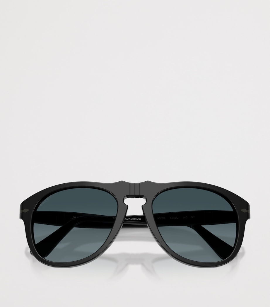 Persol PO0649NE Total Black Arrow Pilot Sunglasses Black Image 5