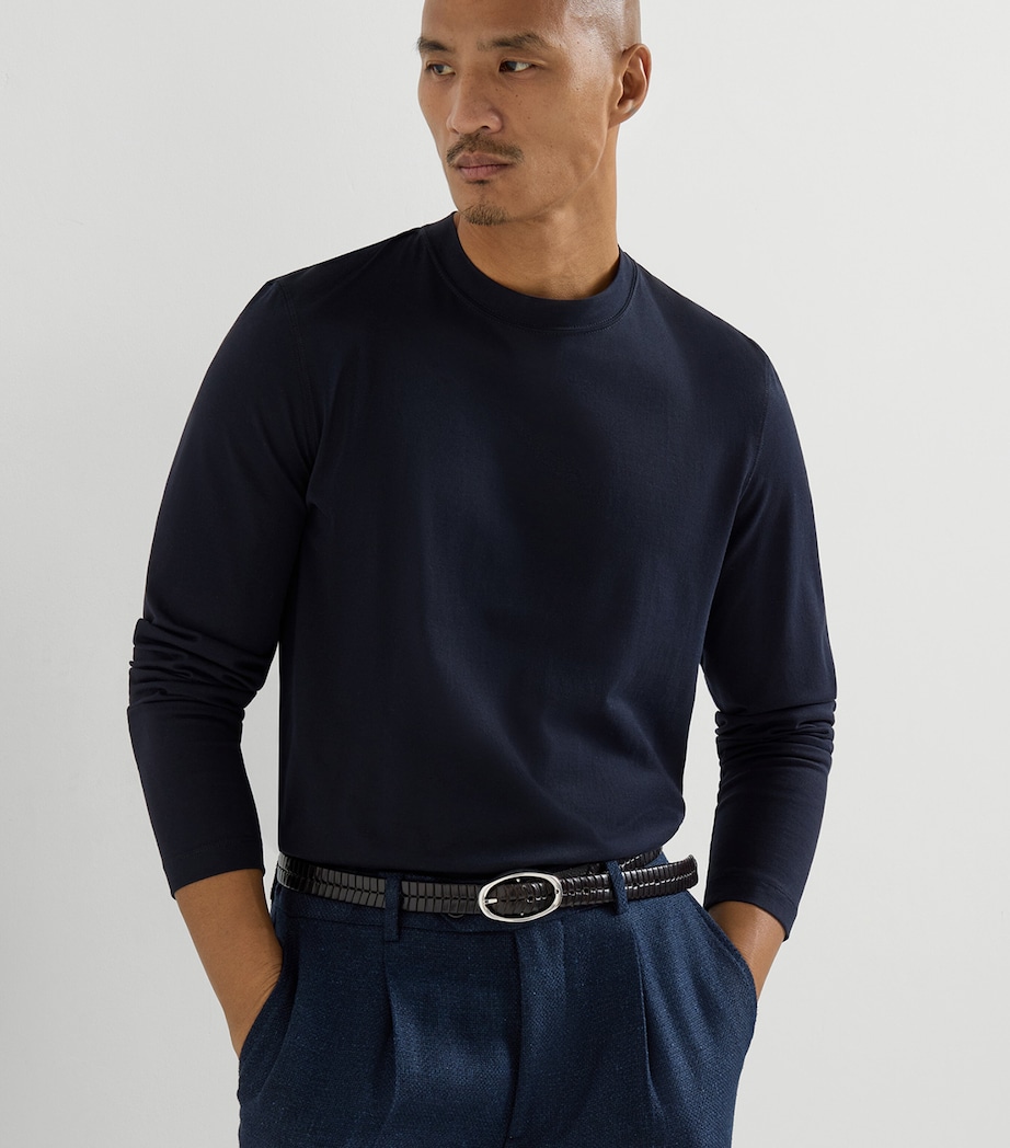 Brunello Cucinelli Mens Cotton Long-Sleeve T-Shirt Image 4