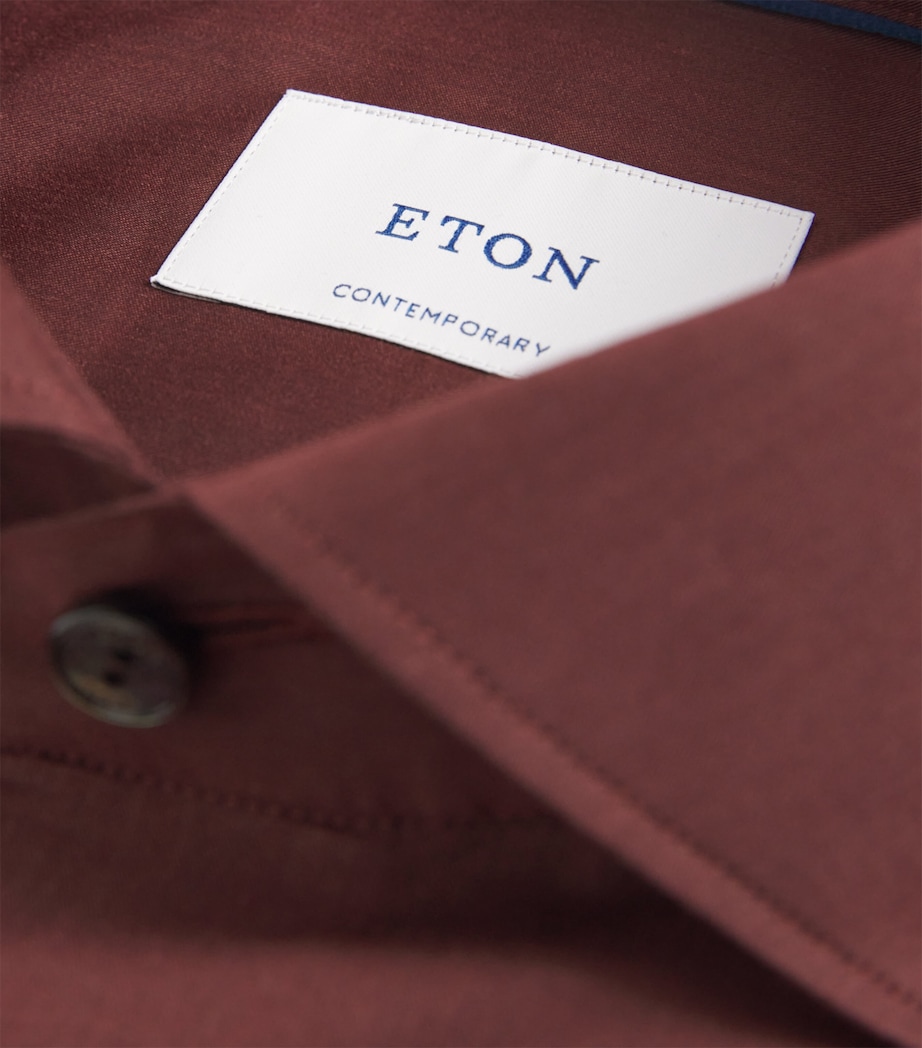 Cotton-Silk Long-Sleeve Shirt 58 DARK RED Image 5