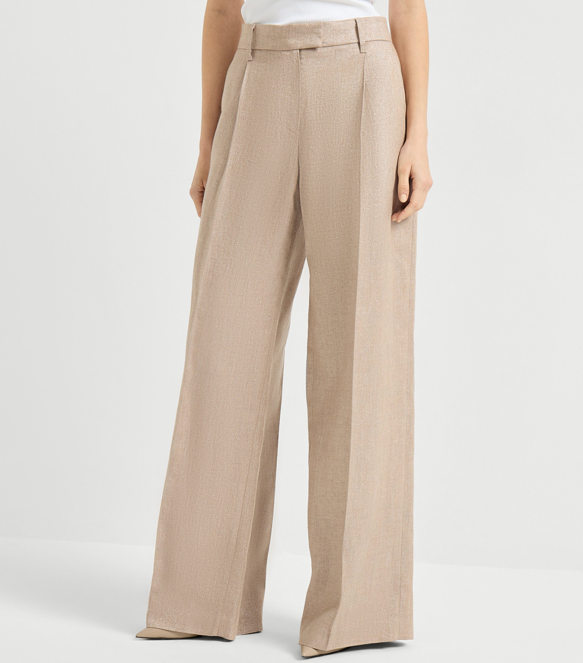 Linen-Blend Sparkling Trousers C920 Image 3