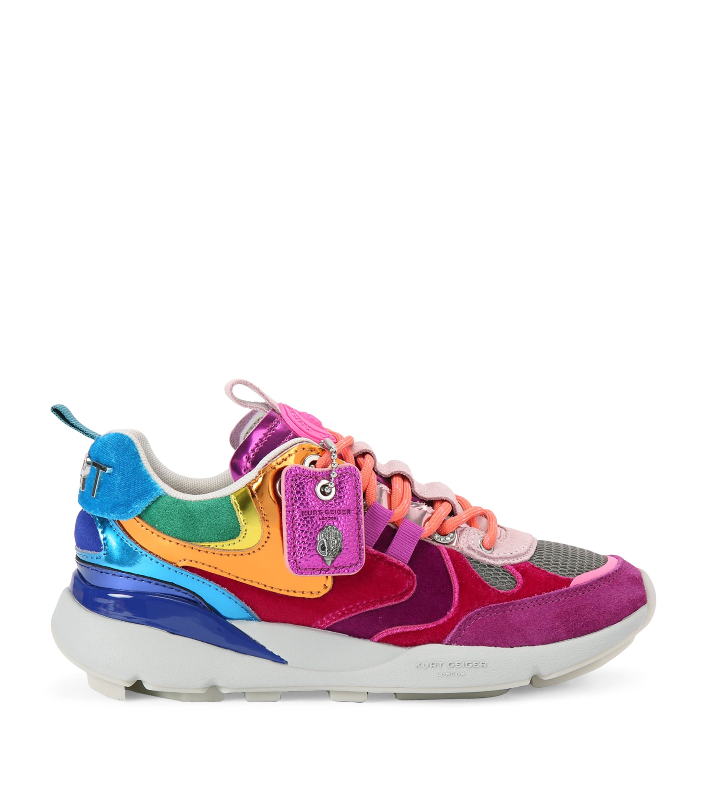 Kurt Geiger Kurt Runner Metallic-patch Sneakers In Multi