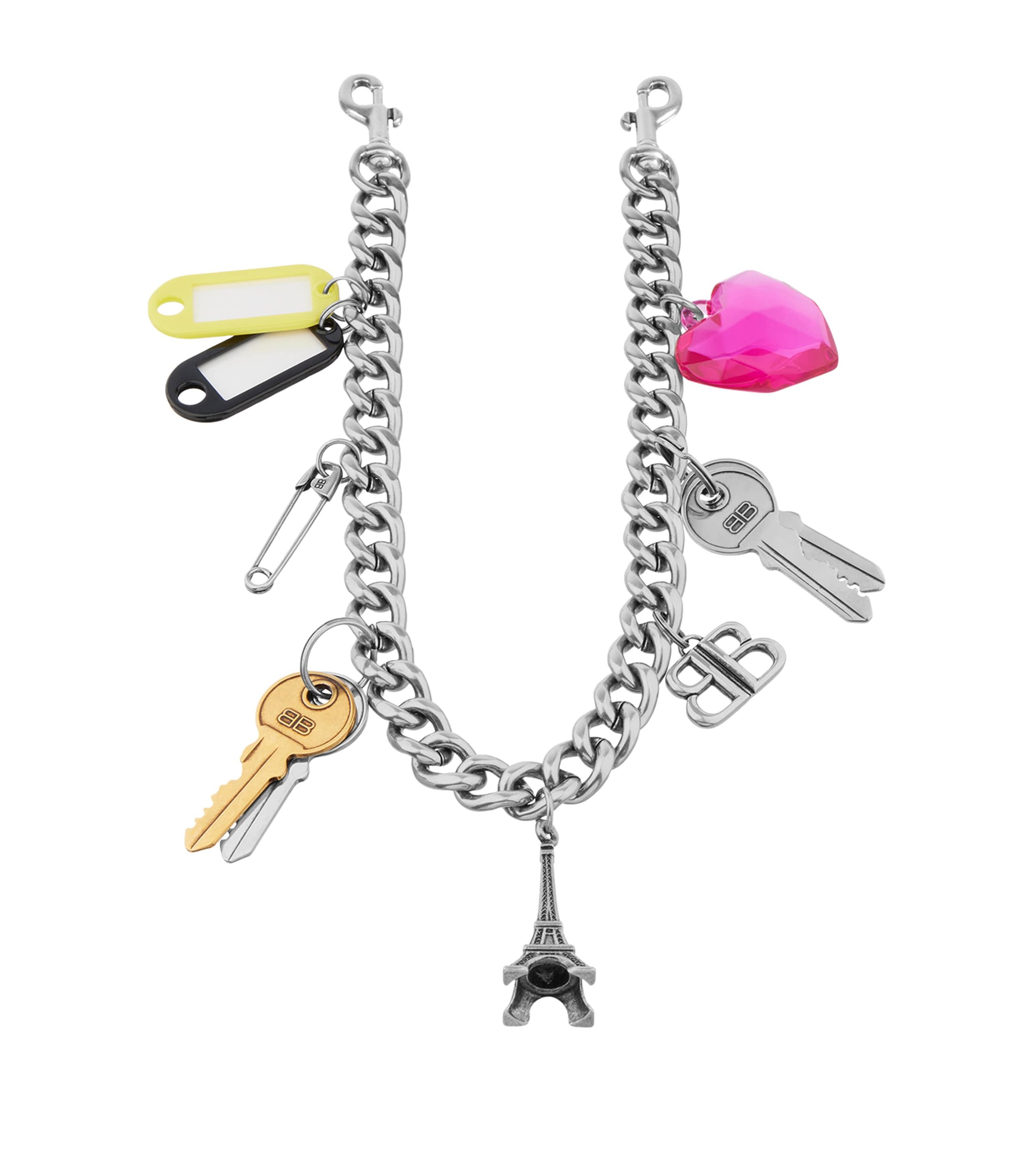 Balenciaga Small Souvenirs Keyring In Purple