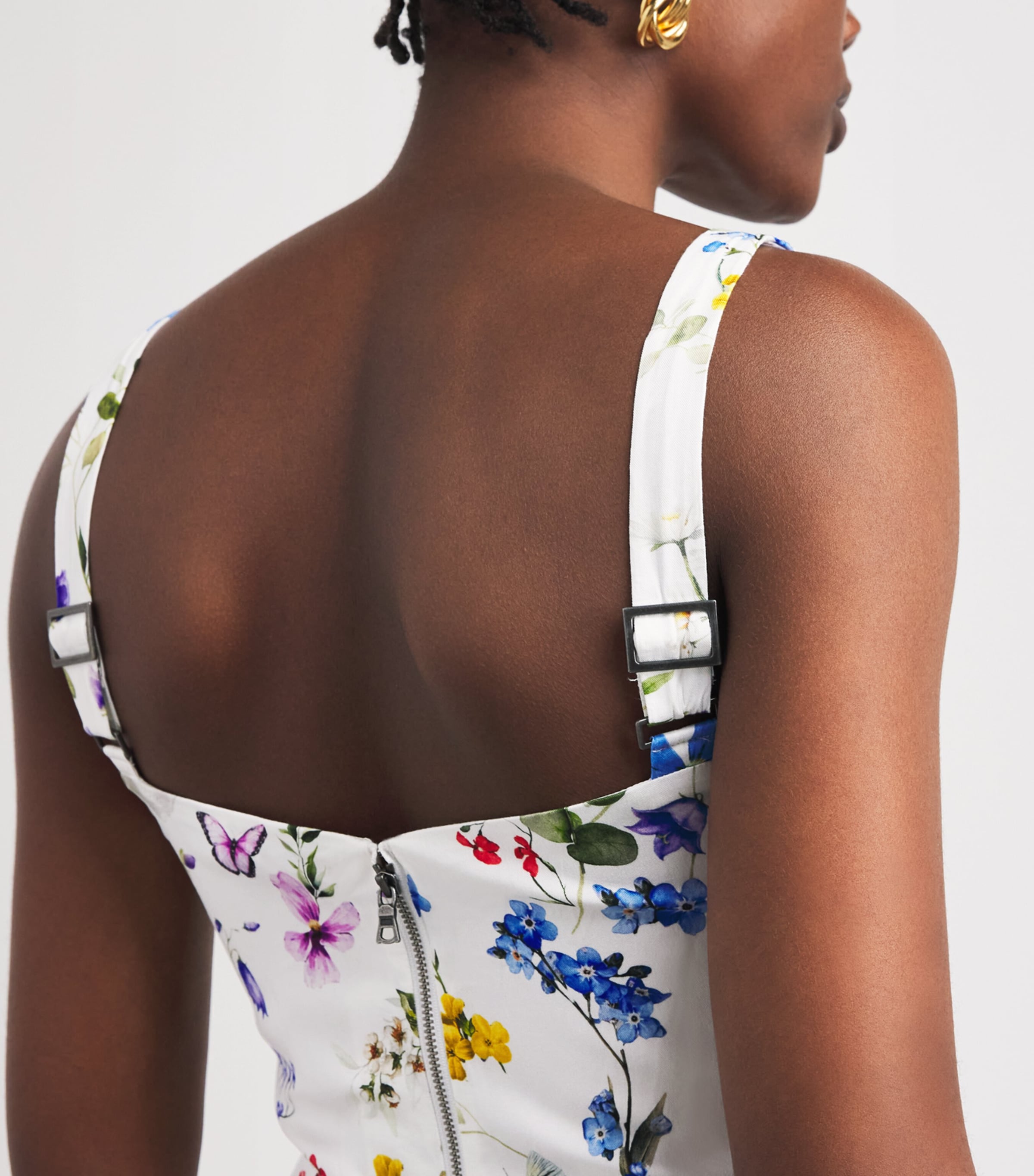 Alice+Olivia Womens Floral Maxi Dress Twstng Vines Off Wht Image 3