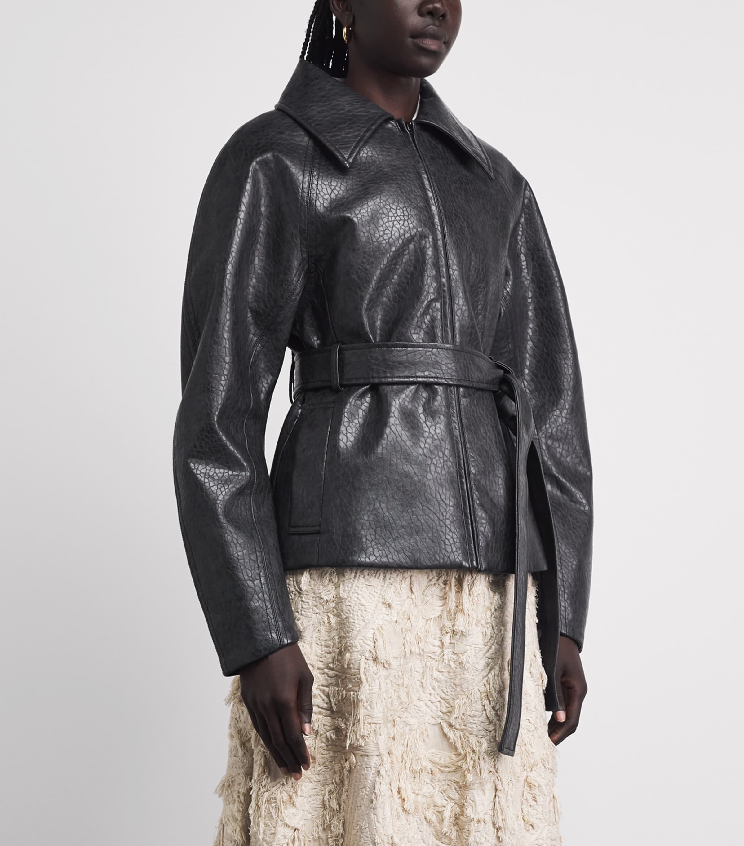 CAMILLA AND MARC Womens Faux Leather Oreno Jacket Charcoal Image 4
