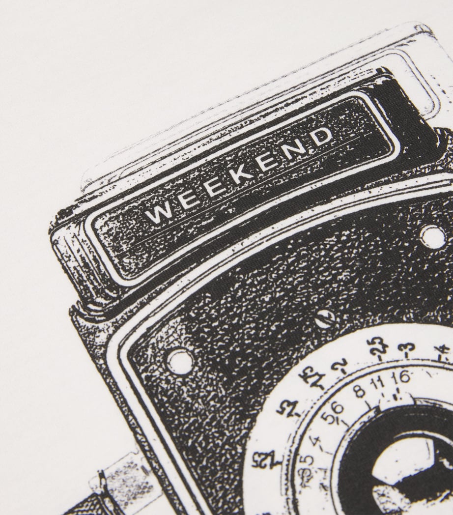 Cotton Camera Print T-Shirt WHITE Image 5