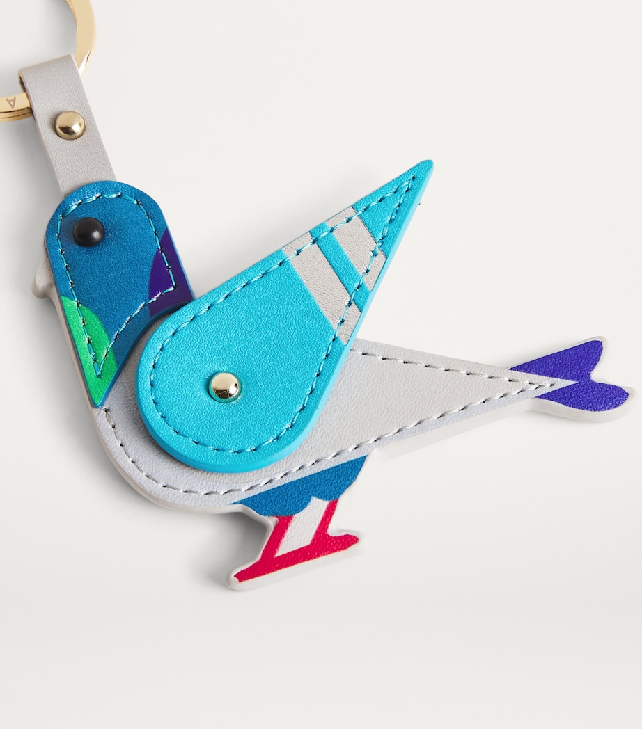 Leather Pigeon Keyring MULTI Image 2