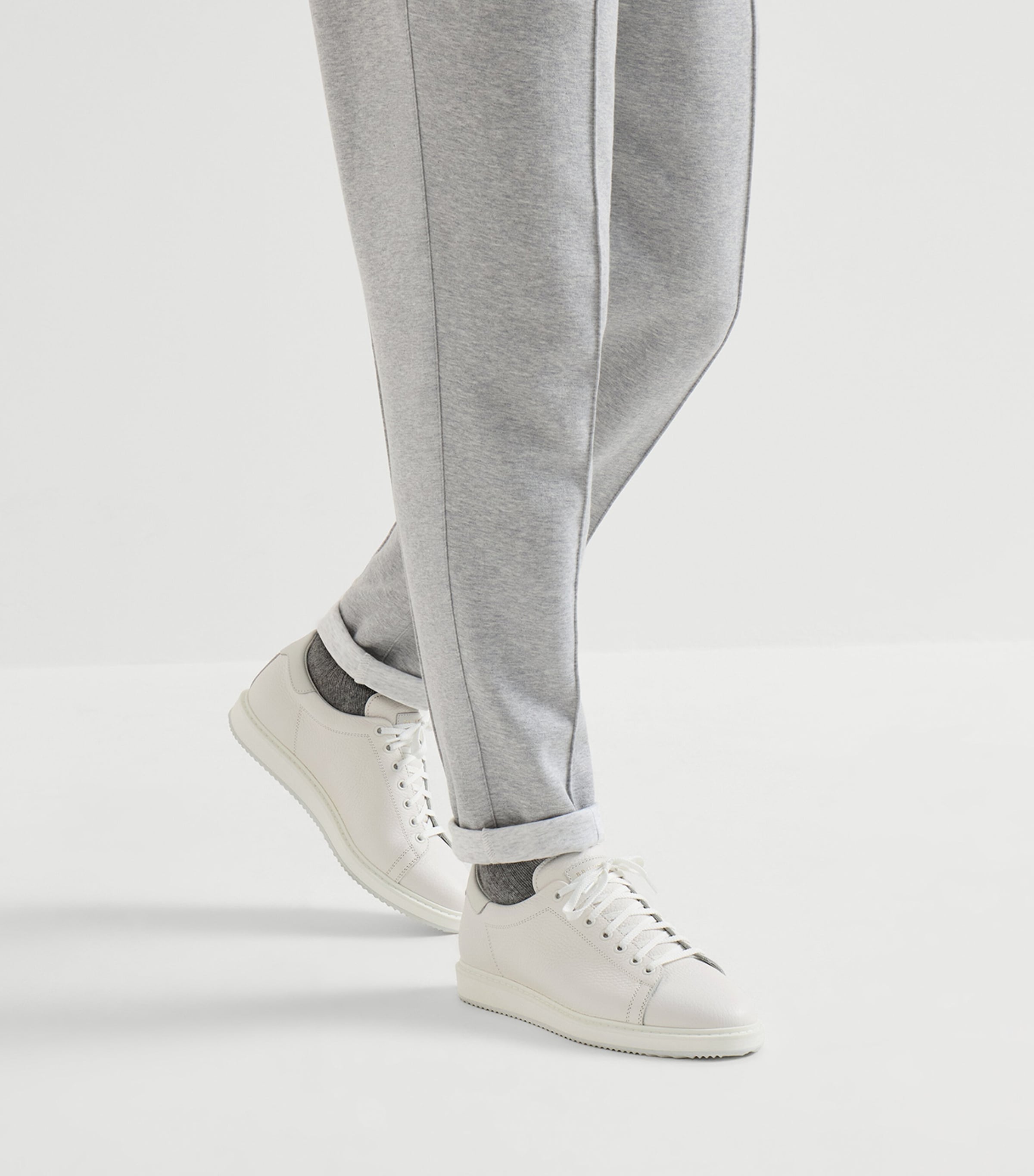 Brunello Cucinelli Leather Lace-Up Sneakers Image 4