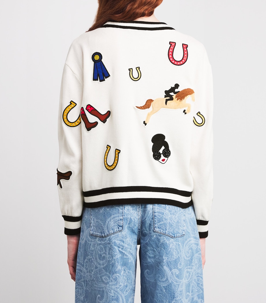Cotton Embroidered Bradley Cardigan K135-SOFT WHTE MULTI Image 4