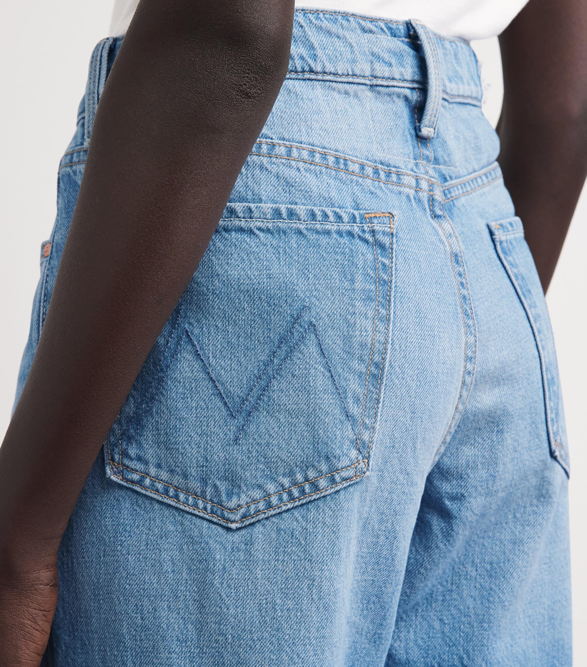 mamaページ MOTHER Blue The Rerun Zip Sneak Wide-Leg Jeans | Harrods US
