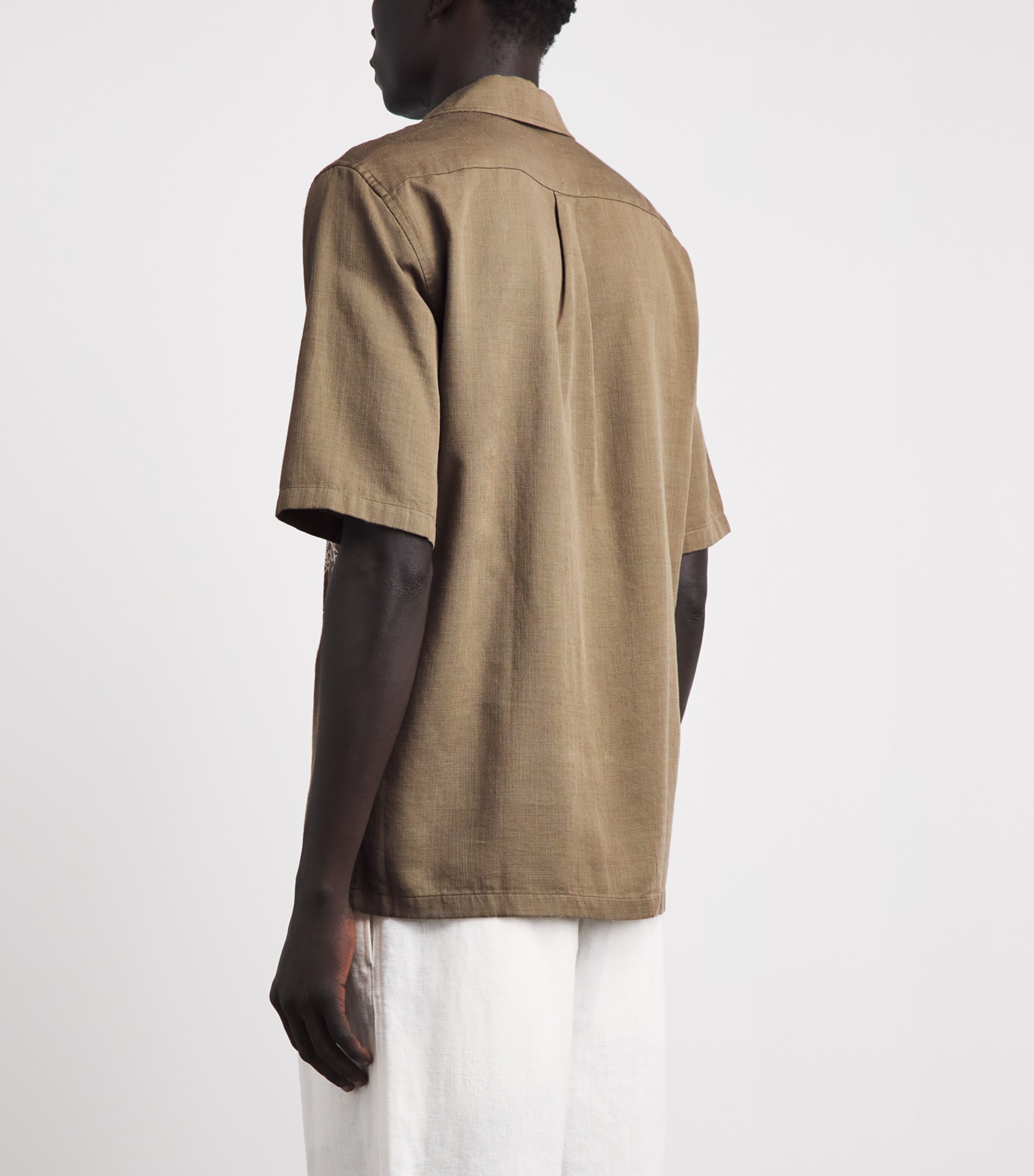 Samsøe Samsøe Mens Embroidered Saoscar Shirt Dusky Green Image 5