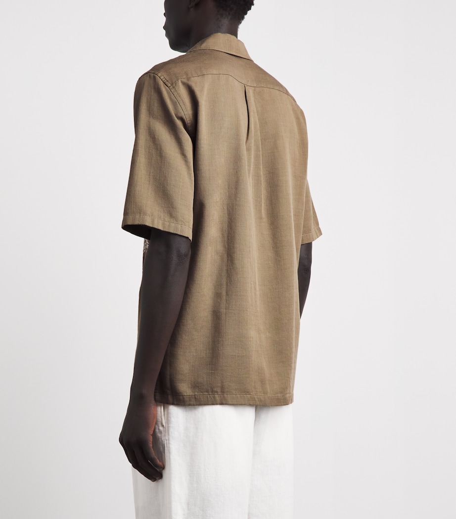 Samsøe Samsøe Mens Embroidered Saoscar Shirt Dusky Green Image 5