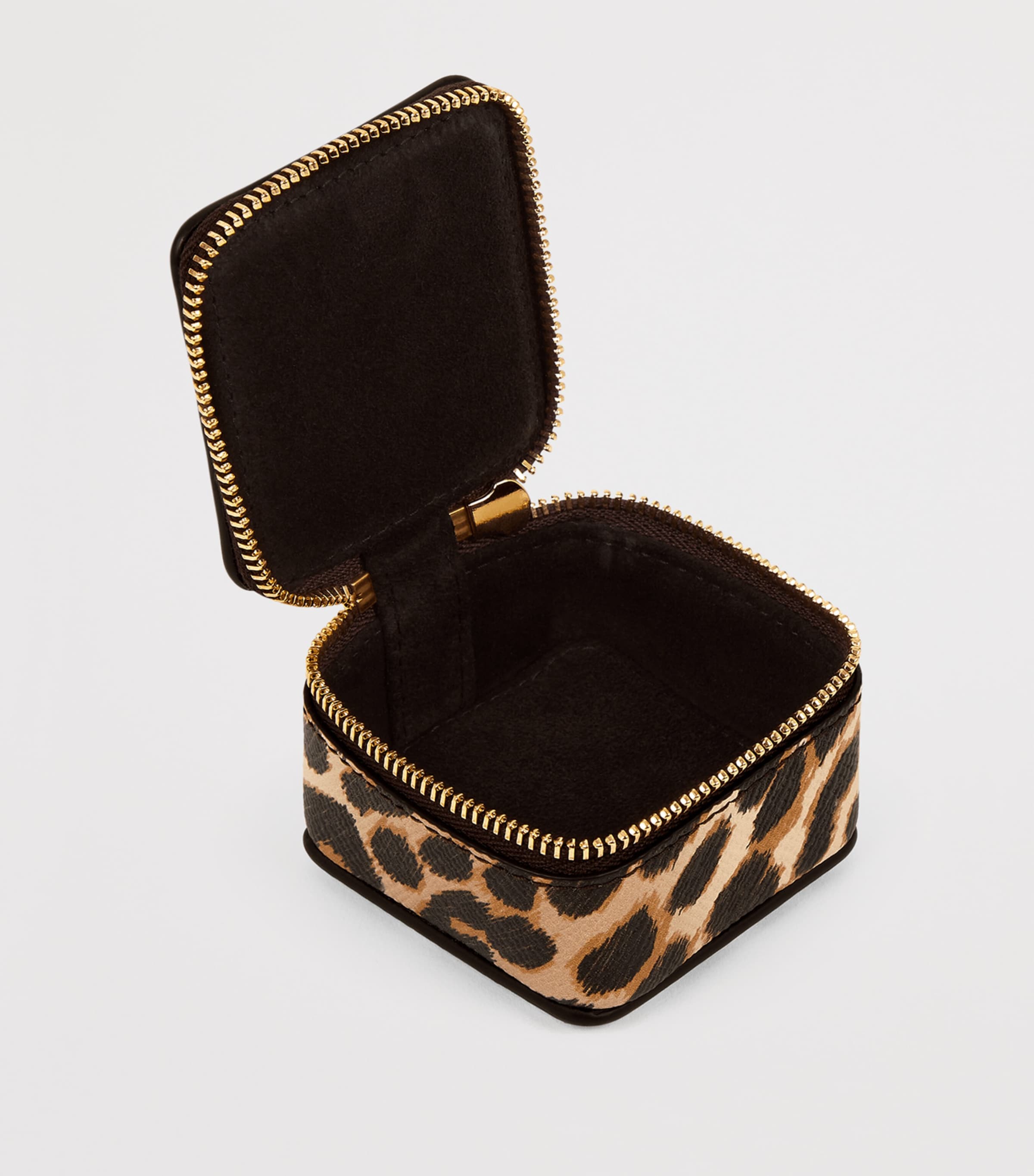 Smythson Panama Leather Leopard Print Trinket Case Sand Image 2
