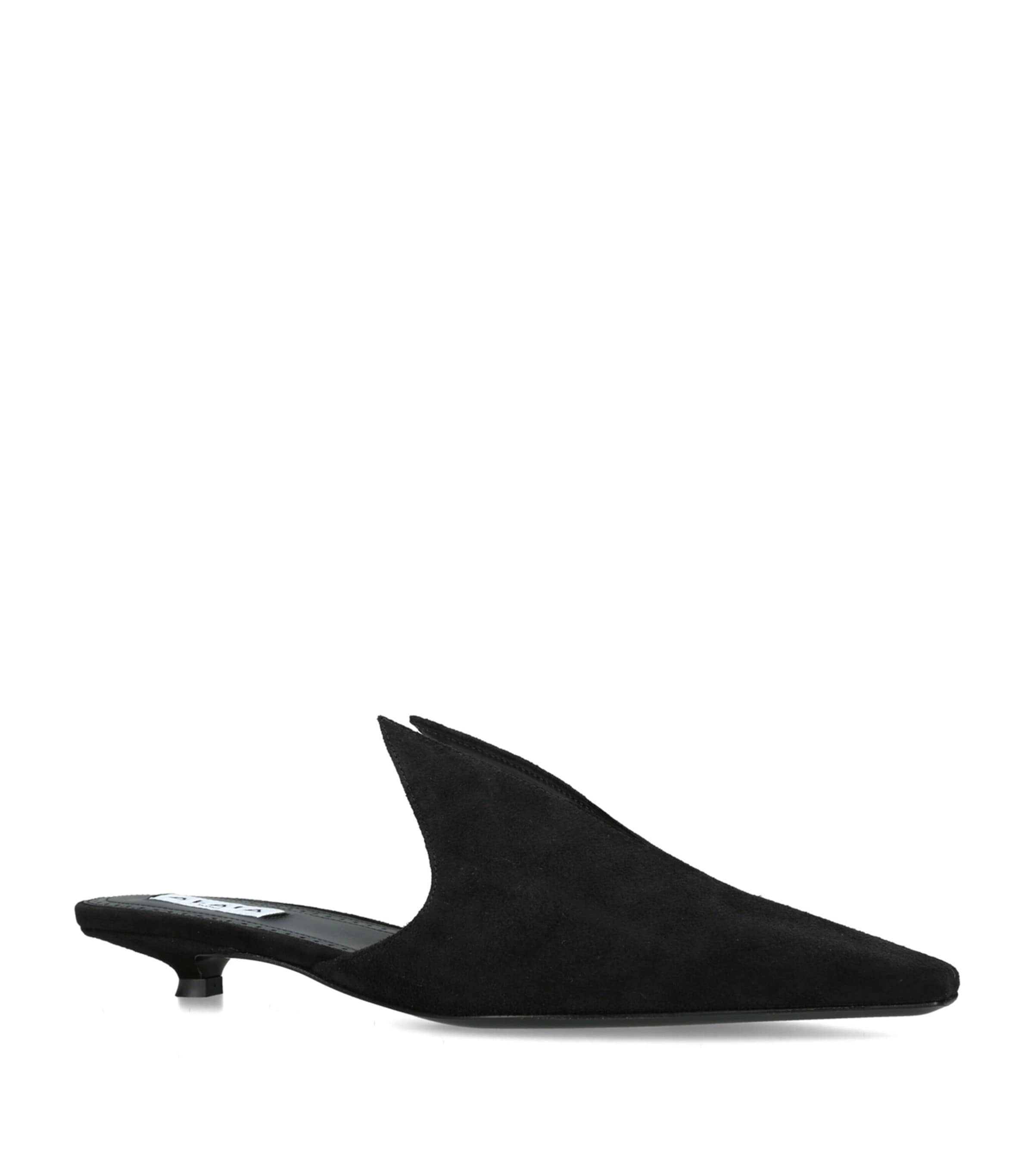 Alaïa Suede Pointy Mules 25 Black Image 3