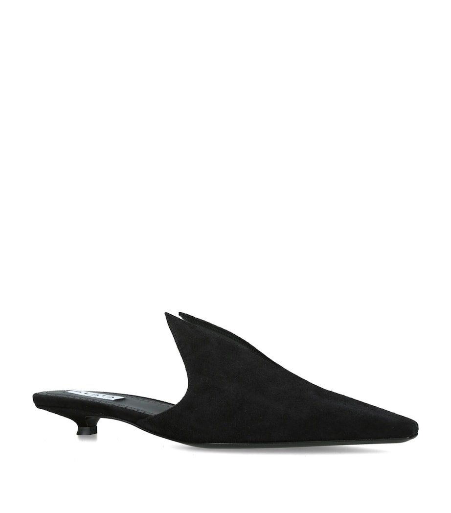 Alaïa Suede Pointy Mules 25 Black Image 3