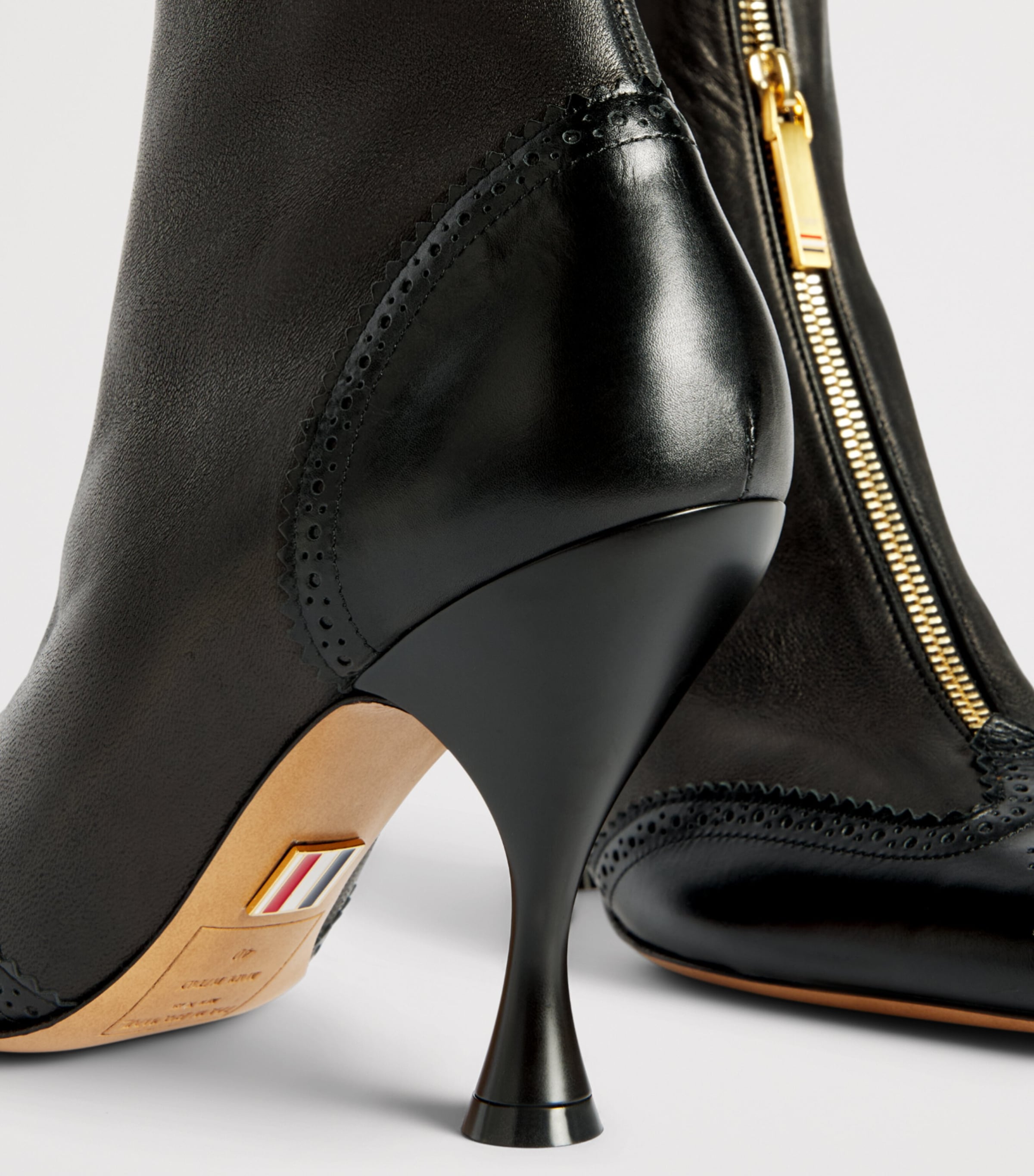 Thom Browne Leather Wingtip Ankle Boots 90 Black Image 7