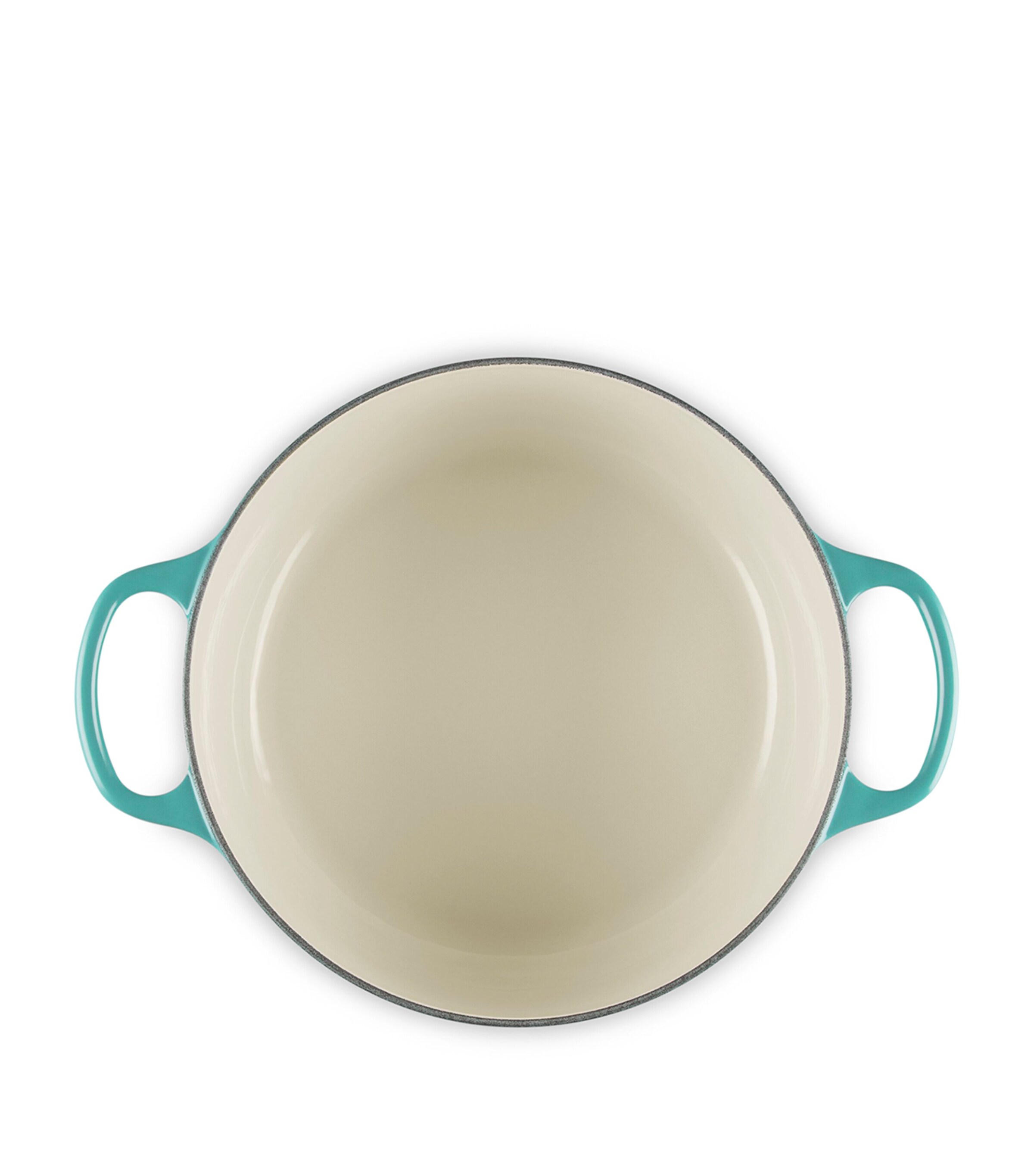 Le Creuset Cast Iron Round Casserole Dish (24cm) Bleu Riviera Image 4
