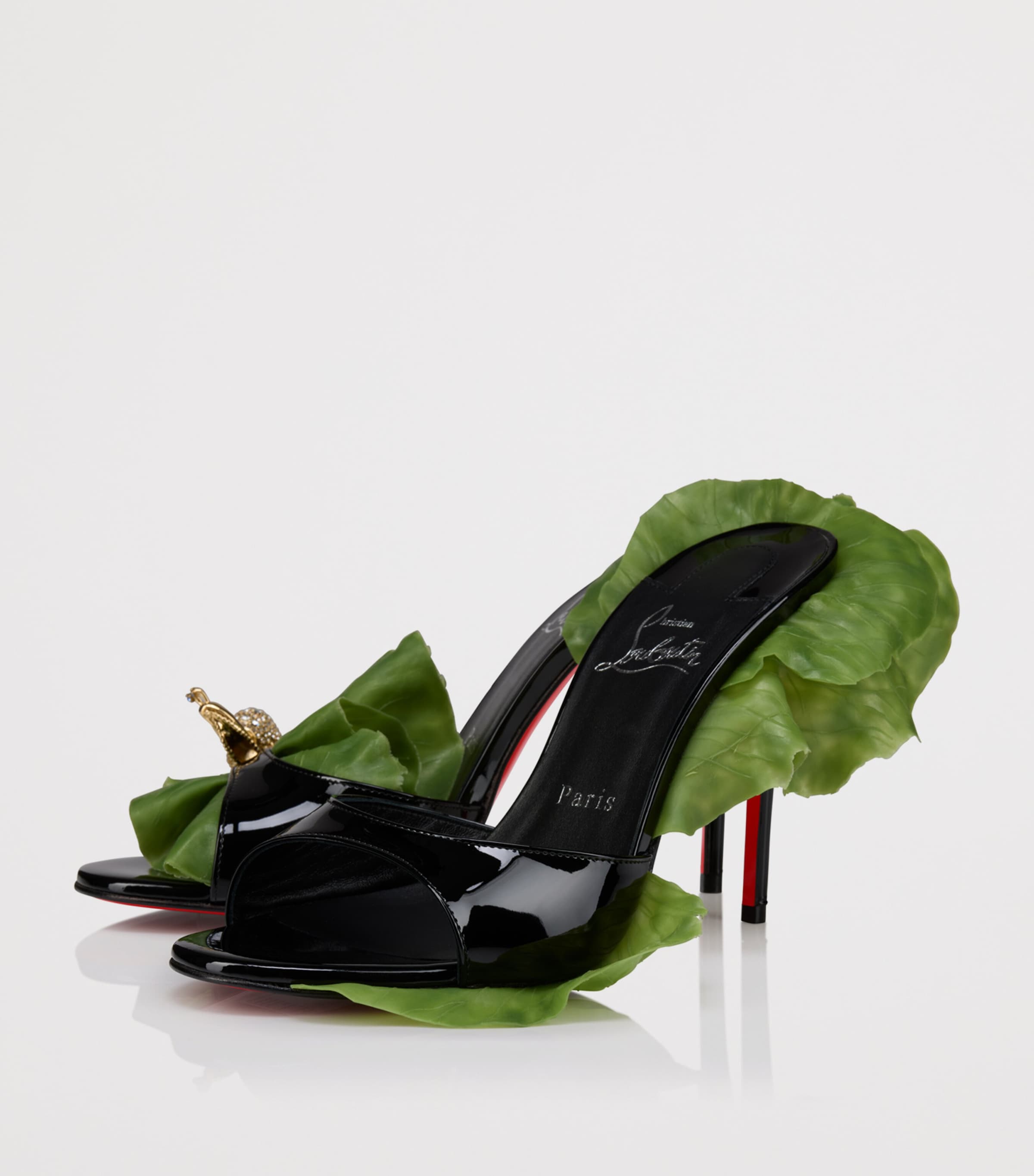 Christian Louboutin Einsnail On The Feet Patent Leather Mules 100 Image 2