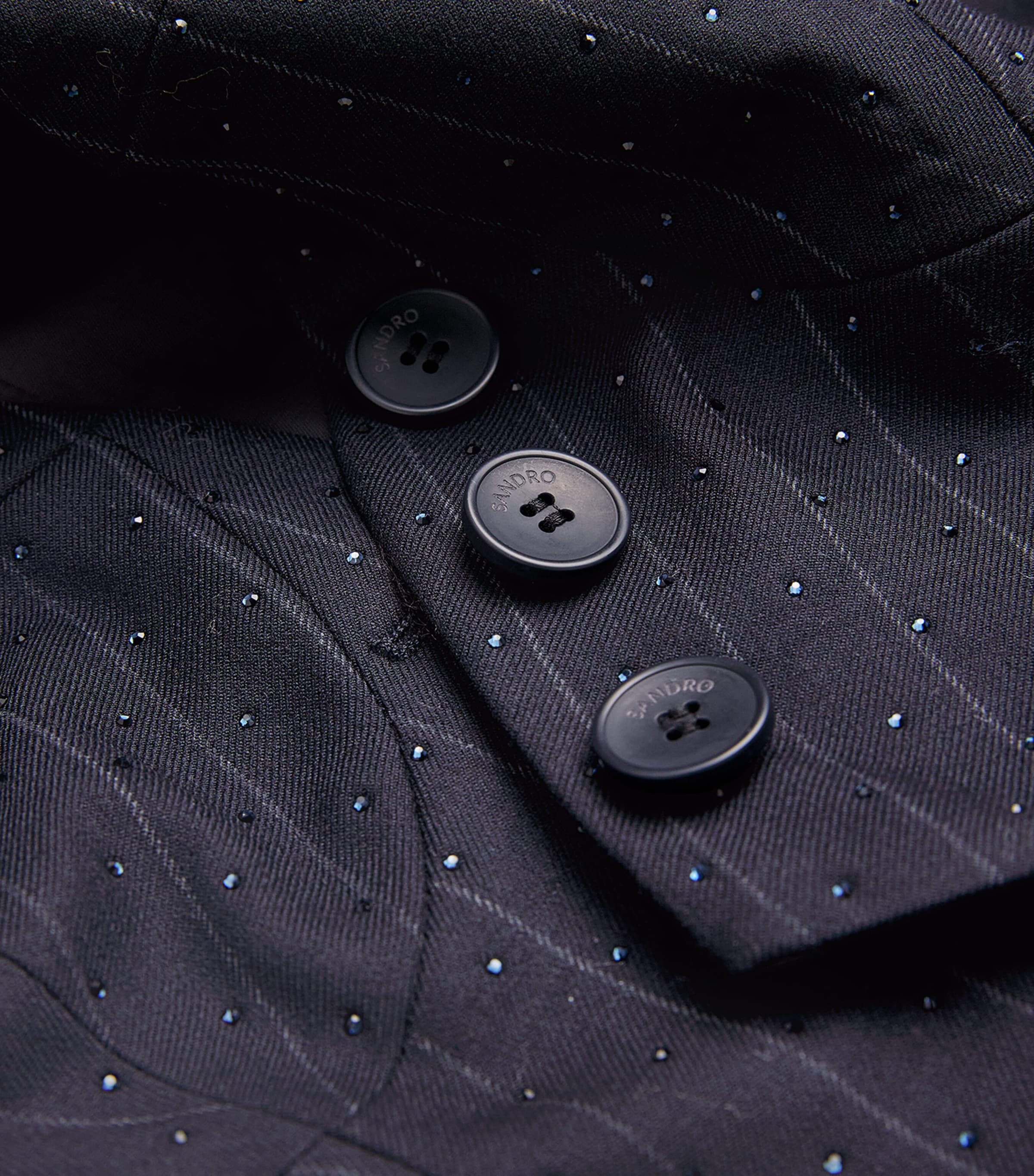 Rhinestone-Embellished Stripe Waistcoat NAVY BLUE Image 5